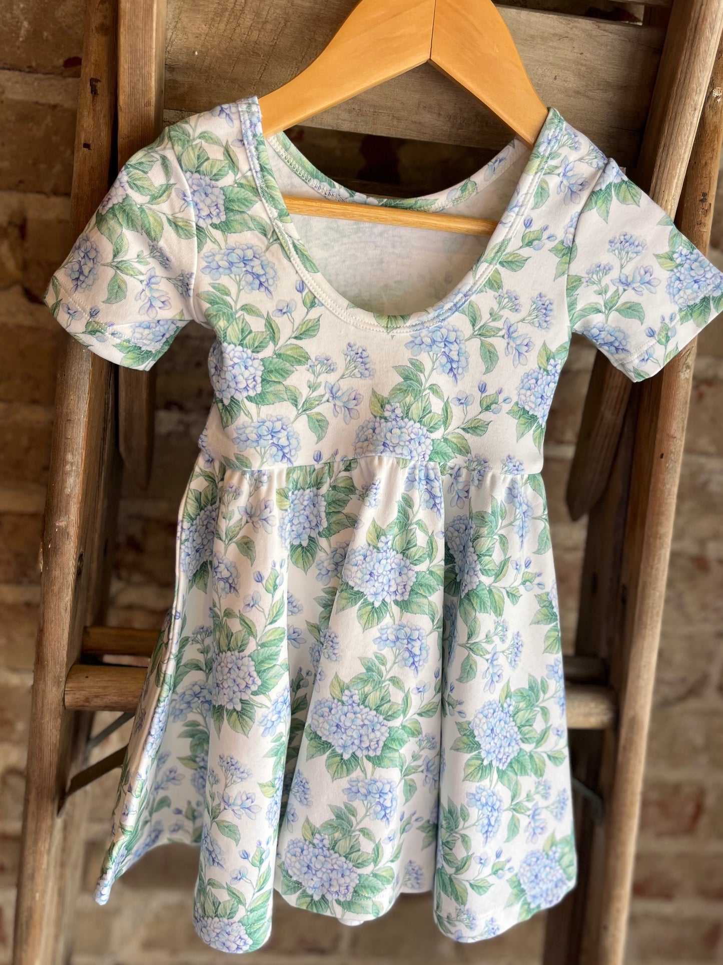 Hydrangea Twirl Dress - Blue