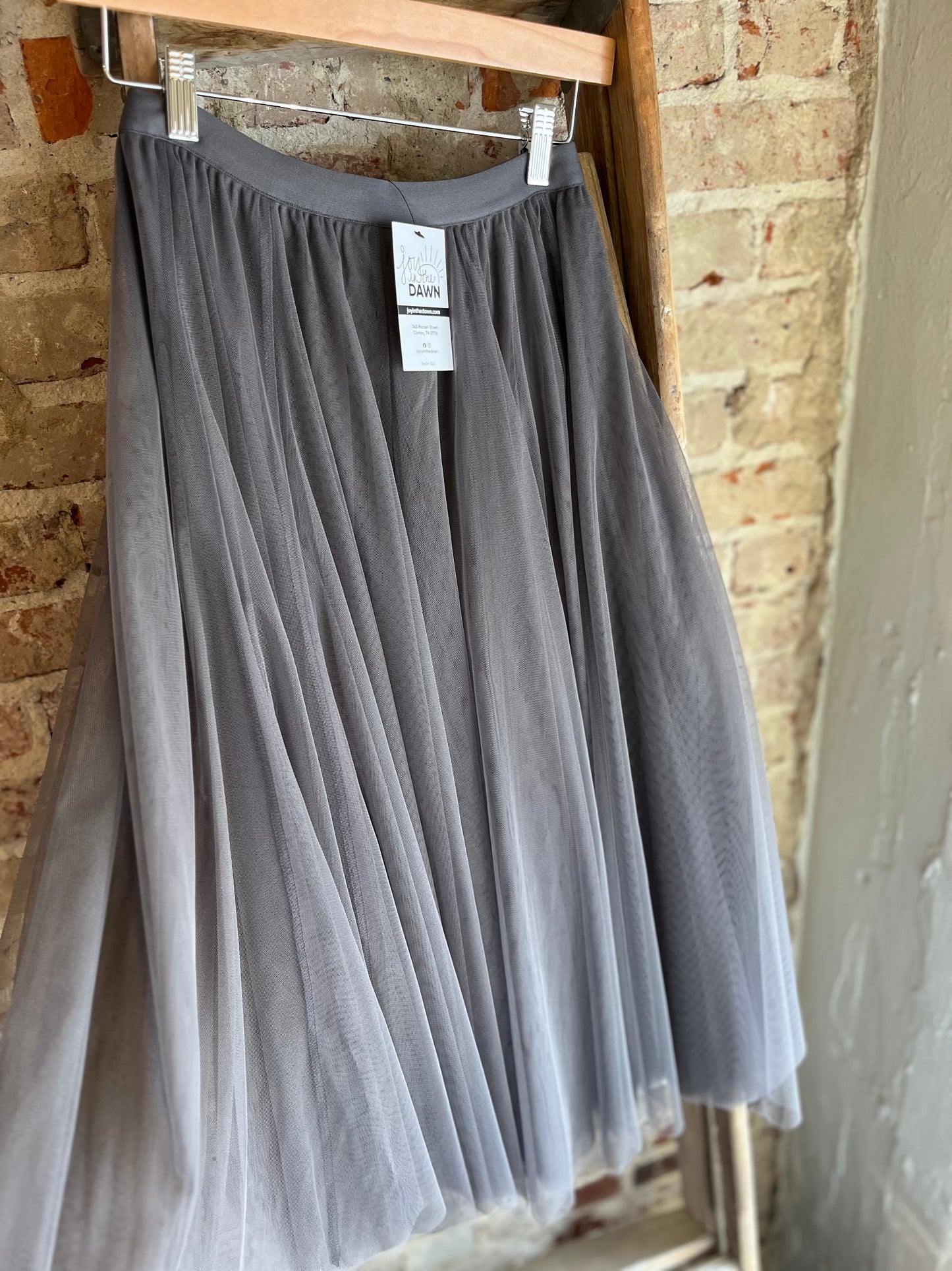 Tulle Midi Skirt- Ash