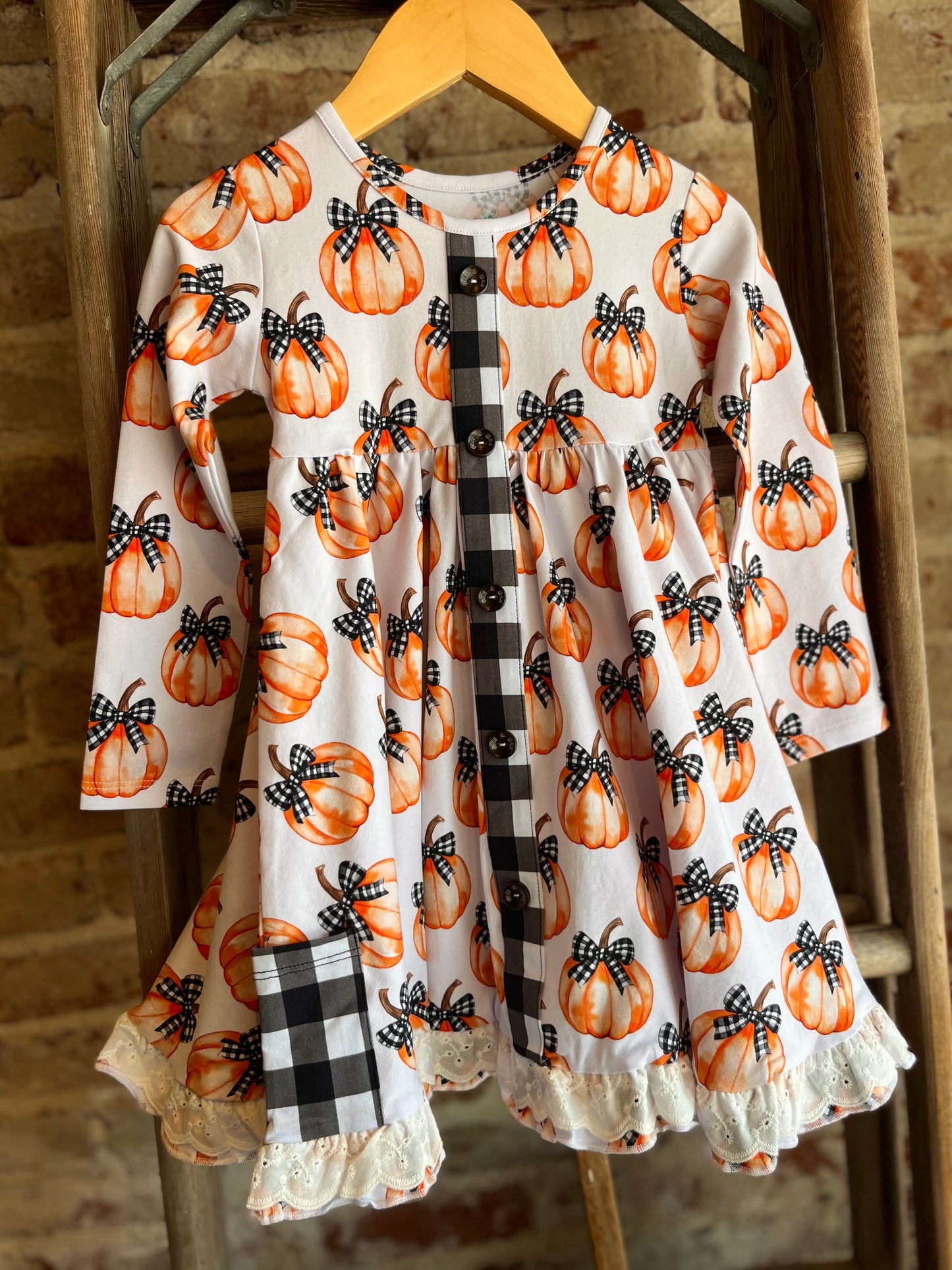 Pumpkin Button Dress - Infant/Toddler