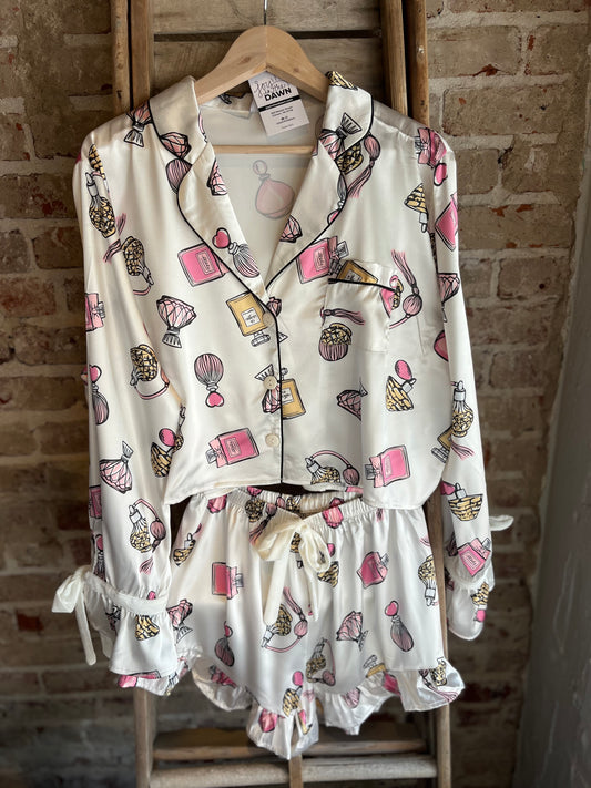Perfume PJ SET w/Velvet Ties