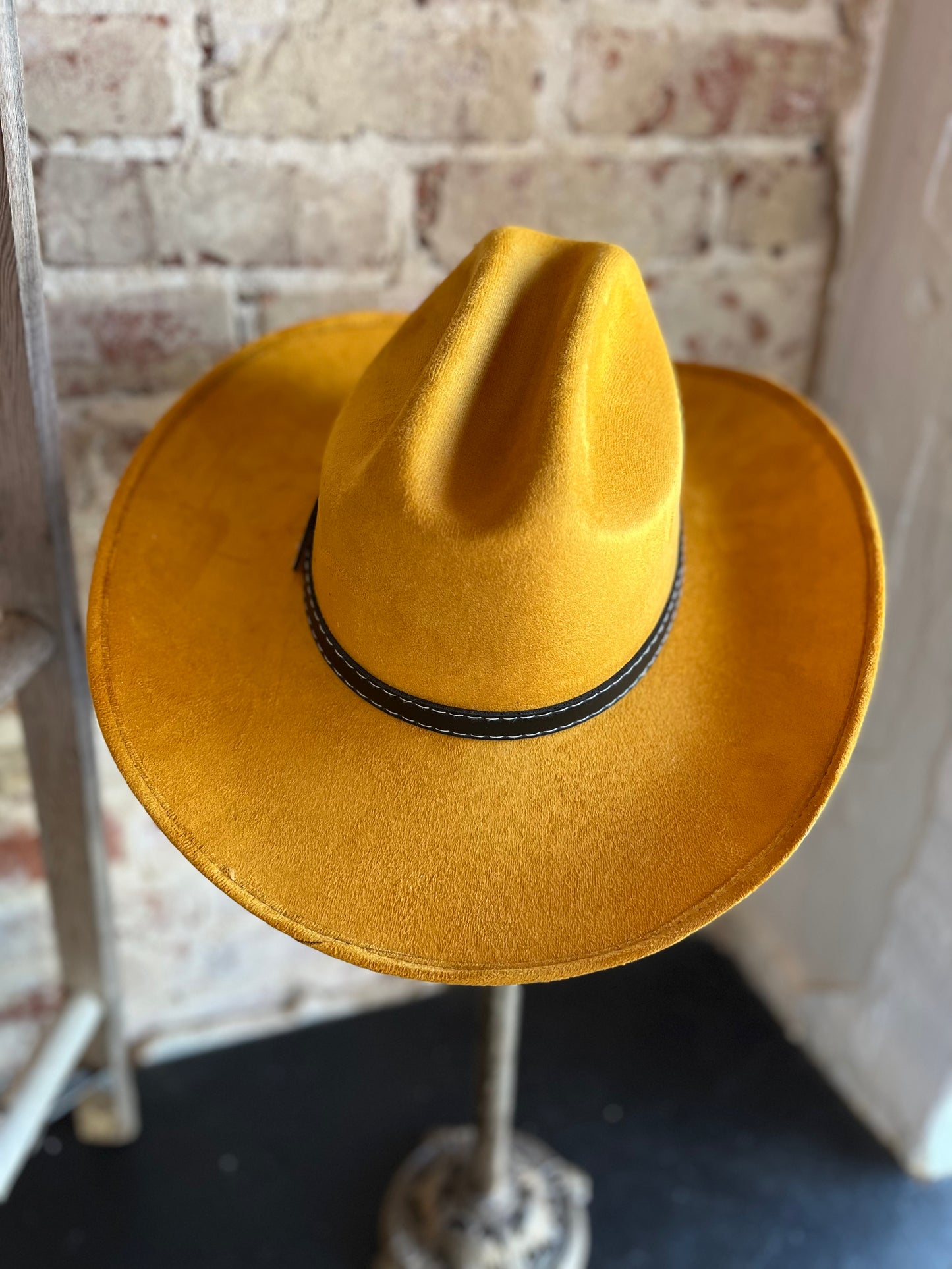 Suede Cow Boy Hat- Mustard