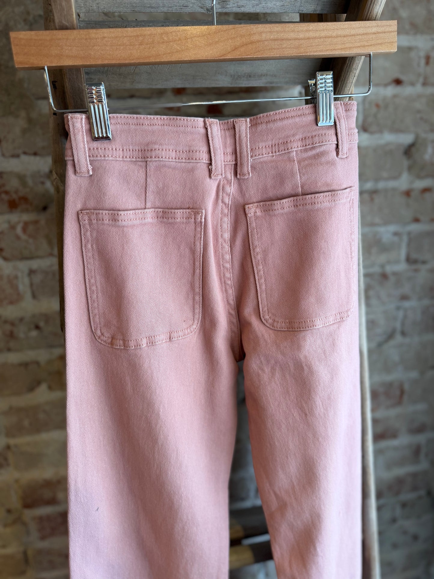 Wide Leg Blush Pink Denim Jeans - Kids/Tweens