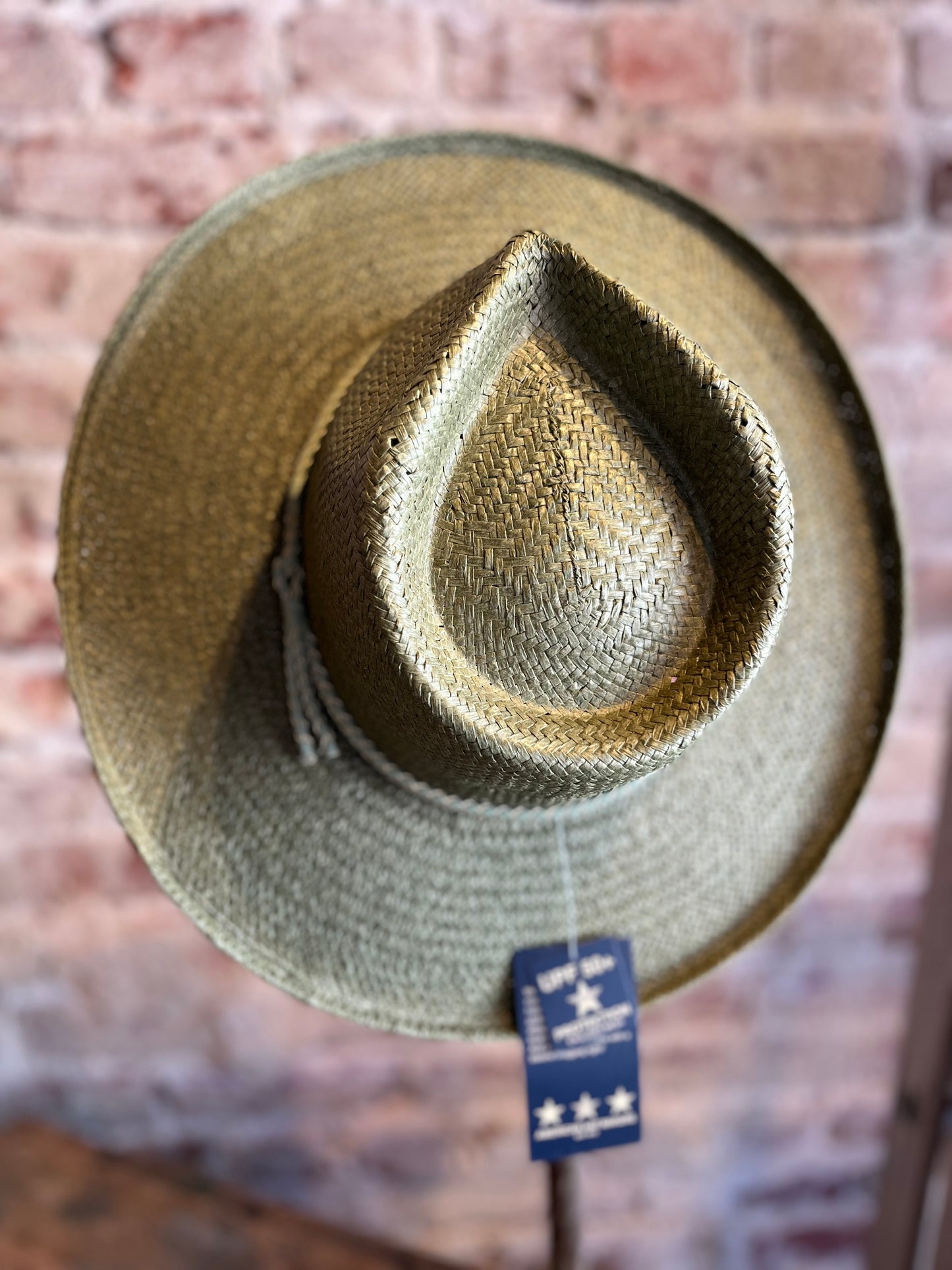 Curled Brim Sun Straw Hat - Sage