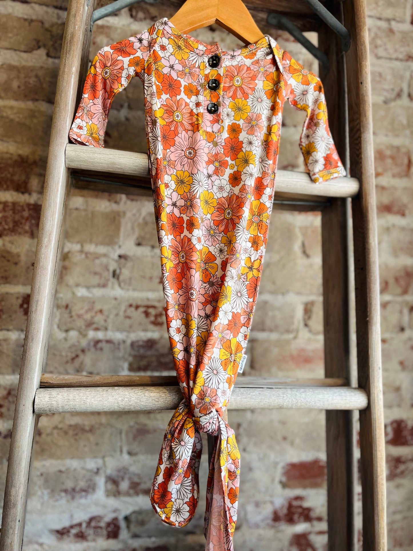 Retro Floral Bamboo Sleep Gown