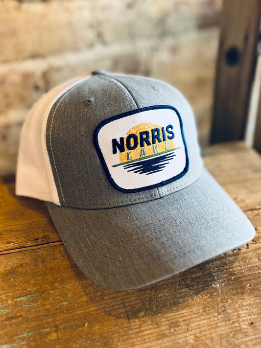 Norris Lake Sunset Hat- Gray/White