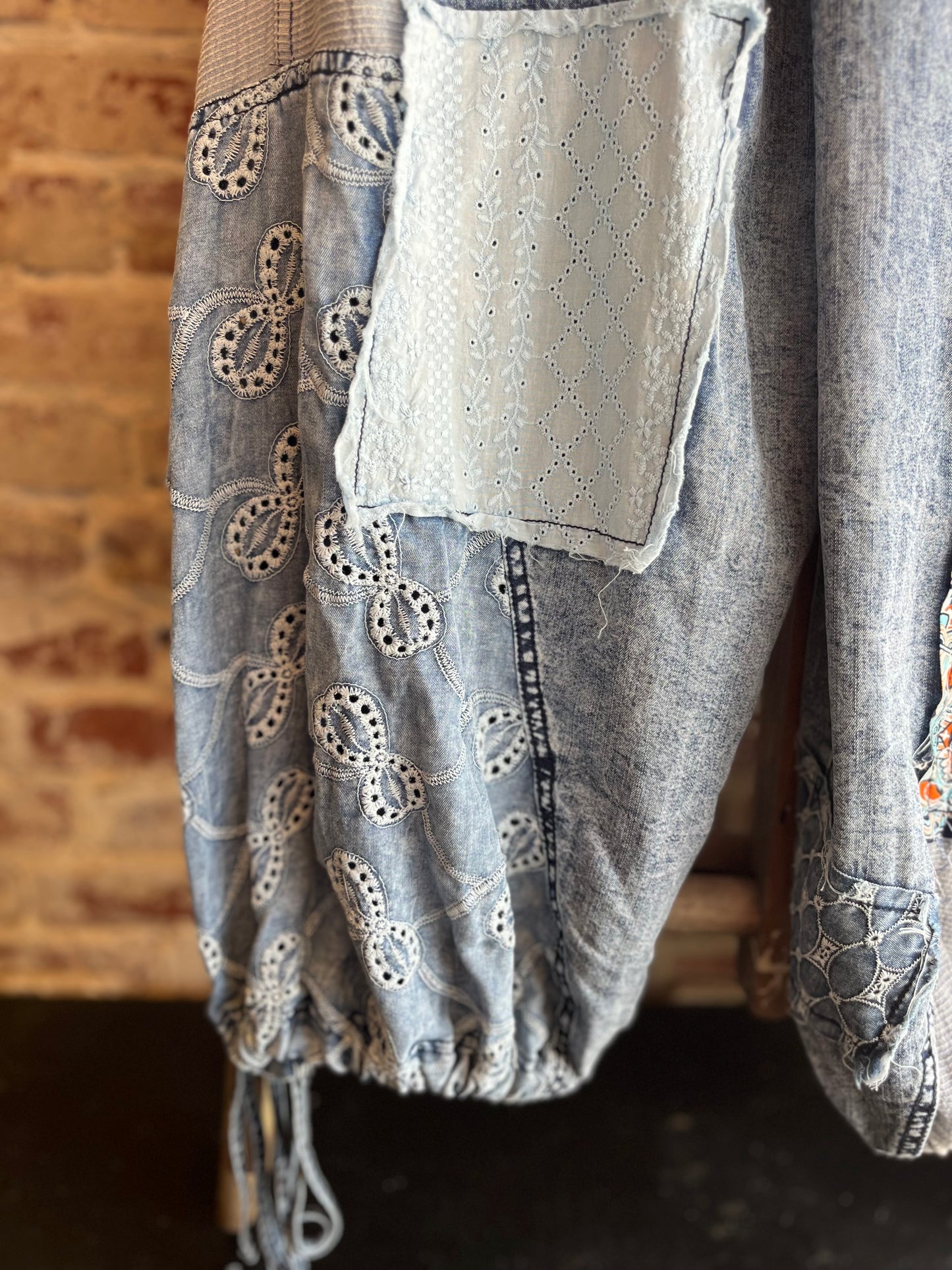 Patchwork Tencel Overalls