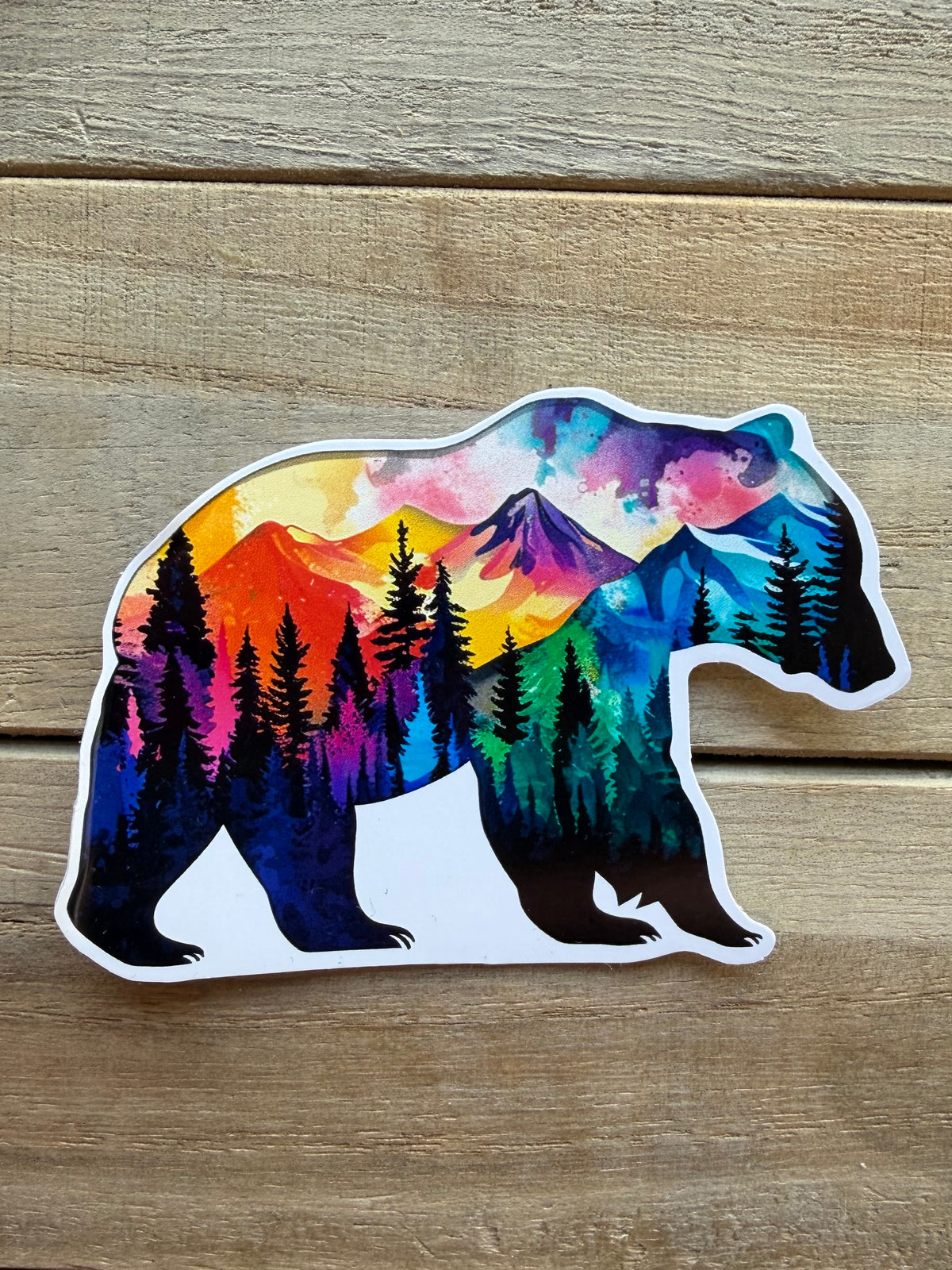 Colorful Nature Bear Sticker