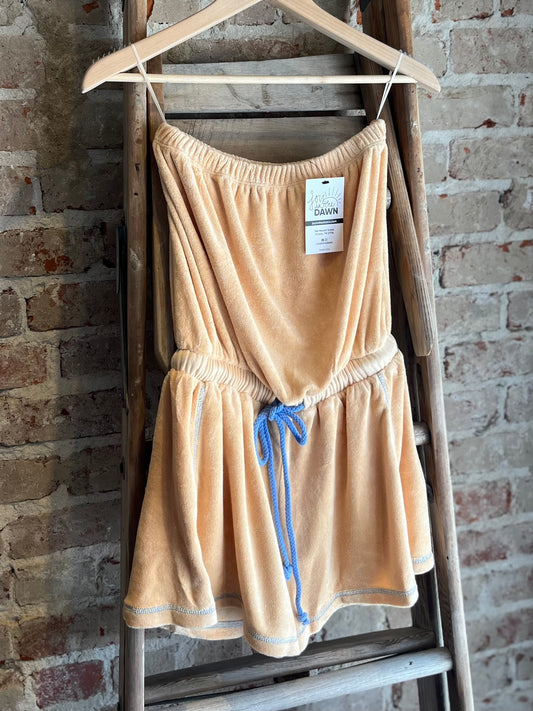 Terry Cotton Tube Peach Romper