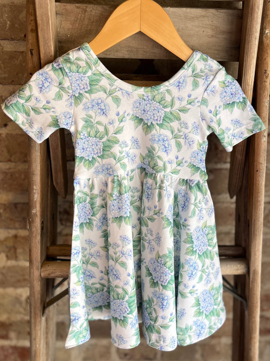 Hydrangea Twirl Dress - Blue