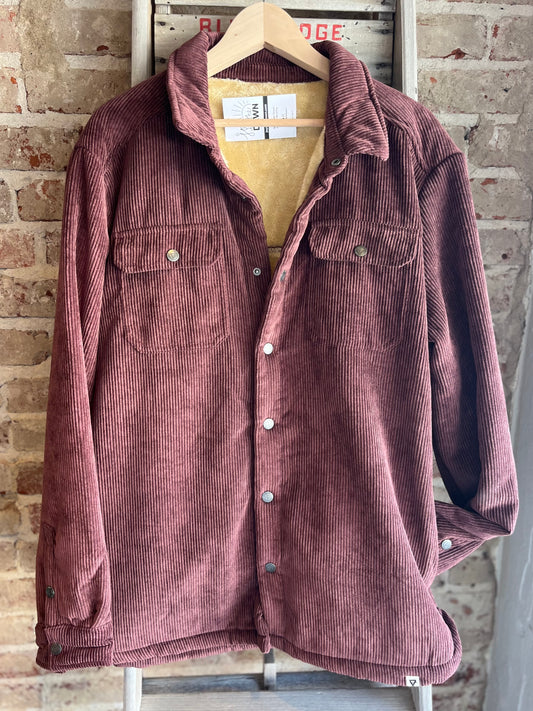 Plum Sherpa Corduroy Shacket- Men