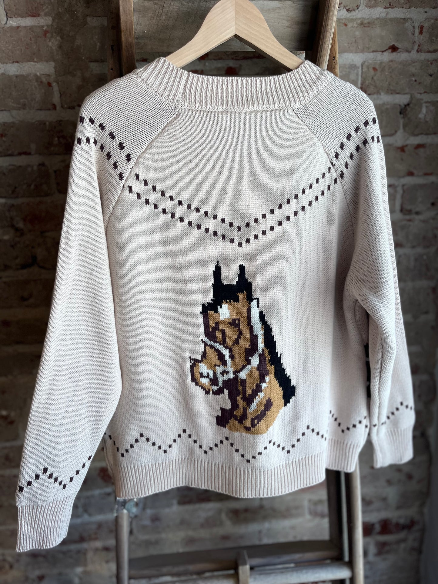 Chunky Knit Horse Cardigan