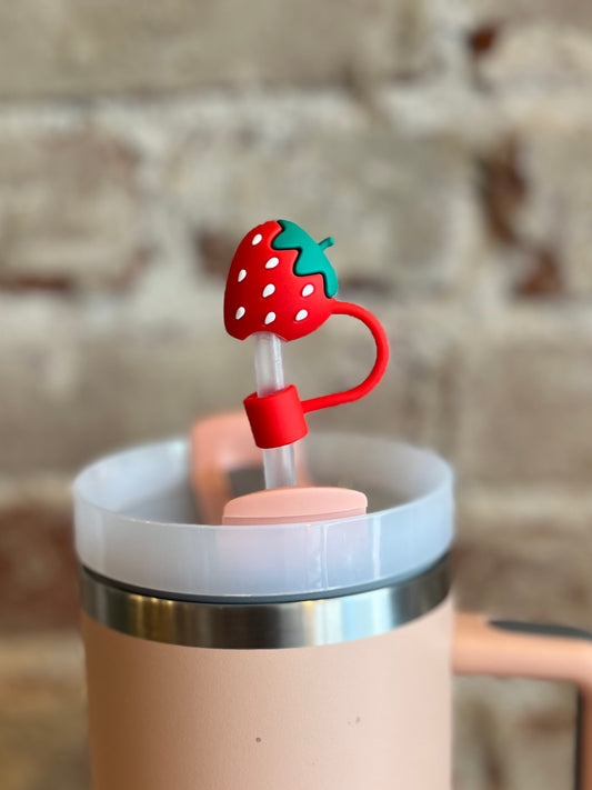 Red Strawberry Straw Cover