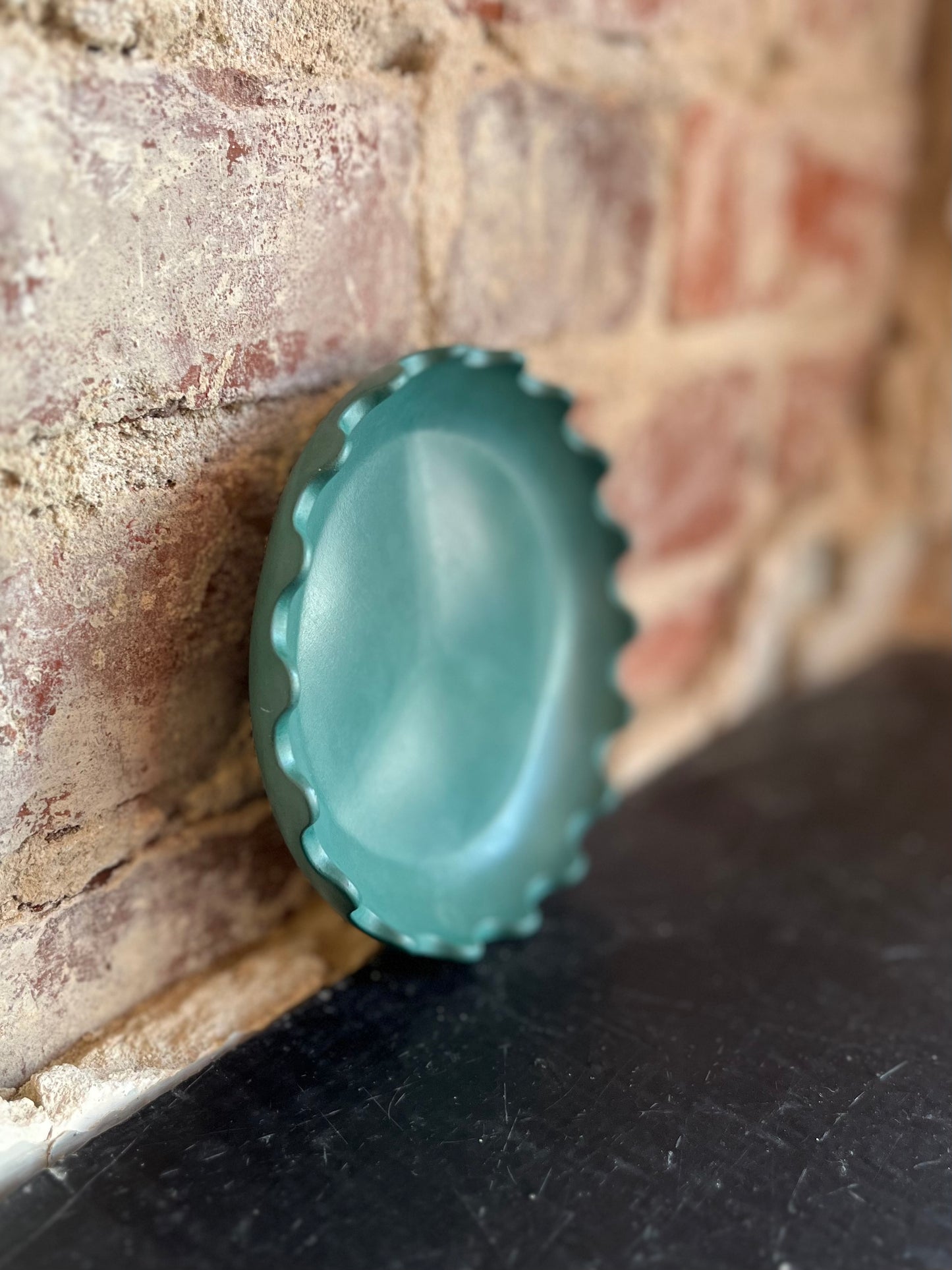 Scalloped Edge Tray - Lagoon Blue