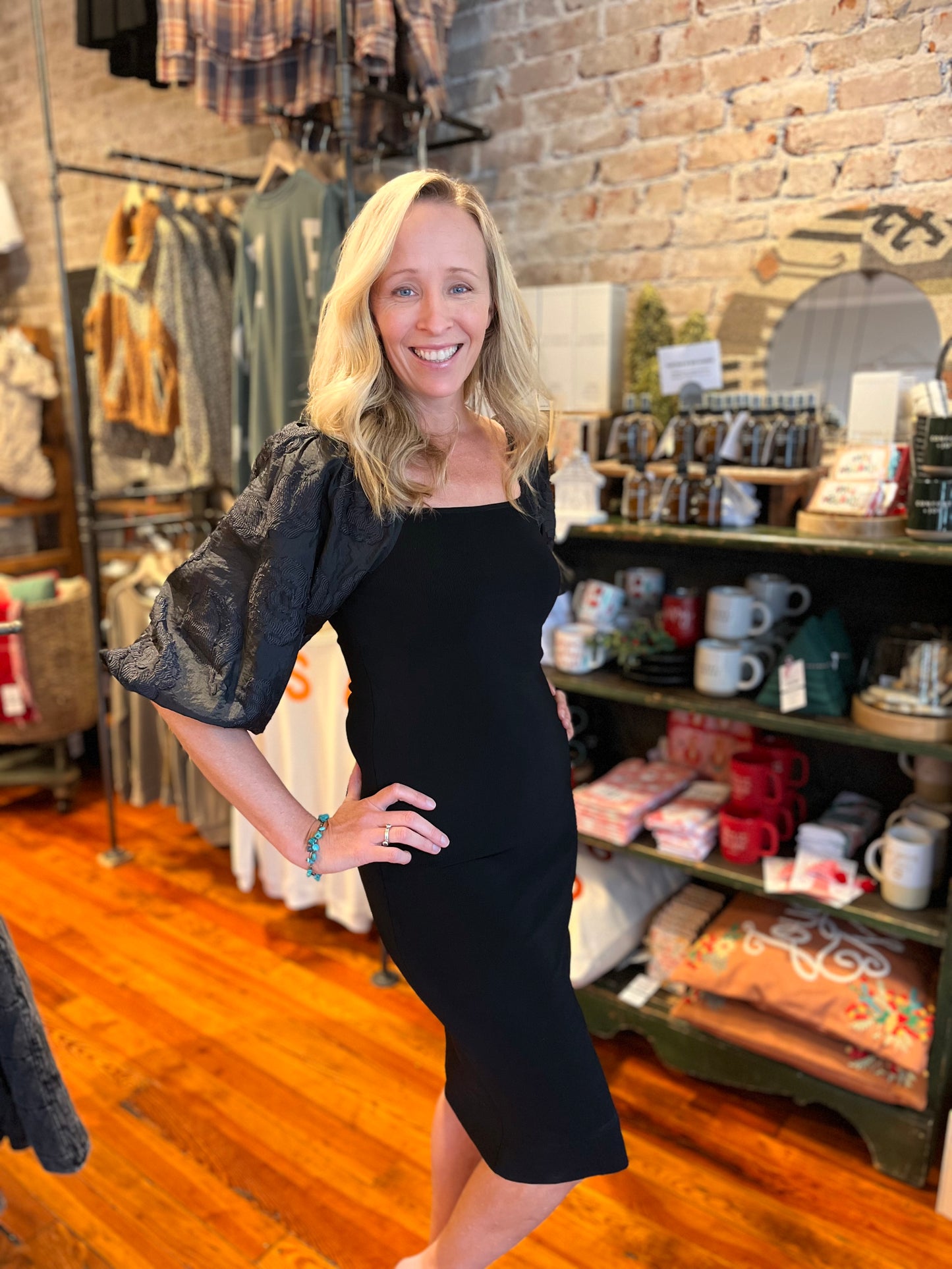 Classy Puff Sleeve Black Dress