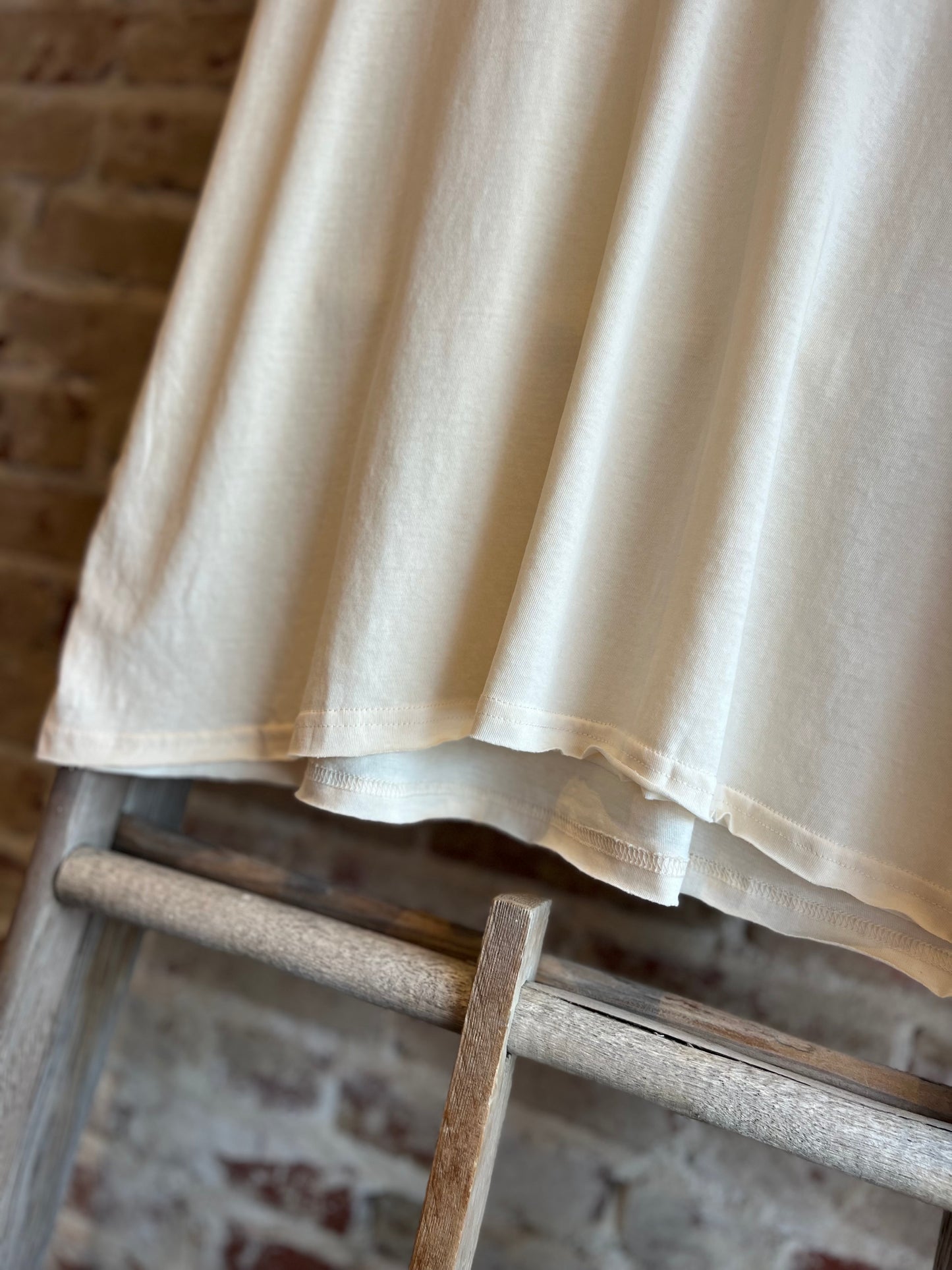 Oversized V-Neck Top - Cream