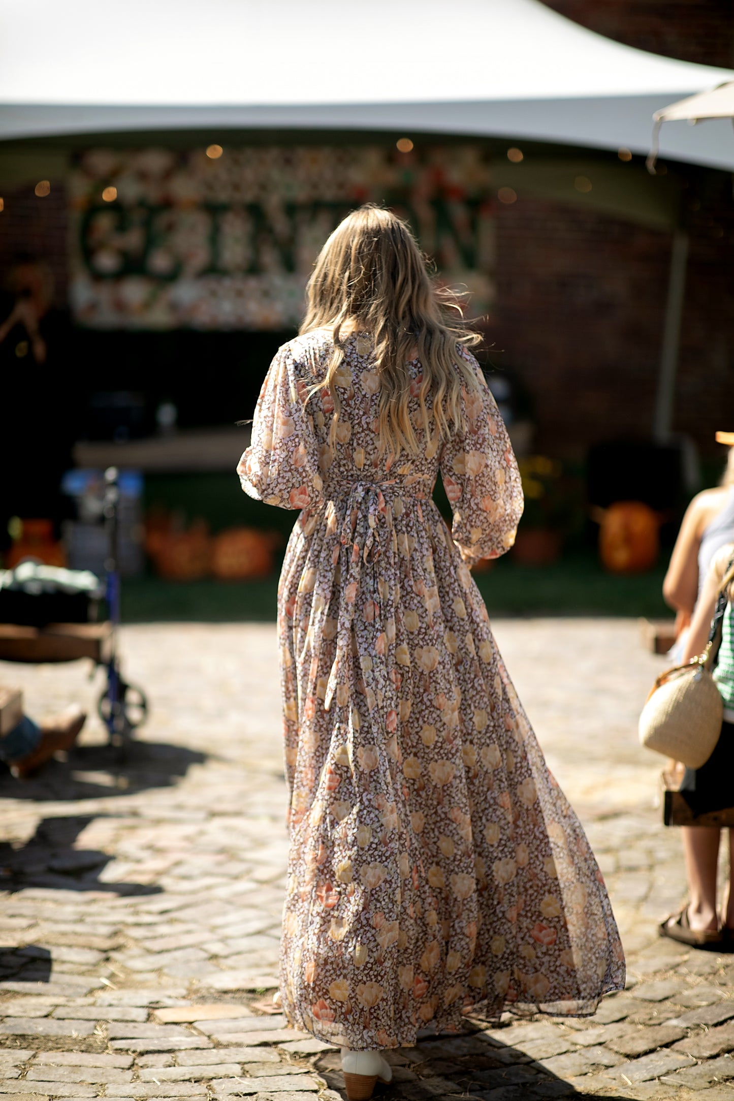 Flowy Buckhorn Brown Maxi Dress