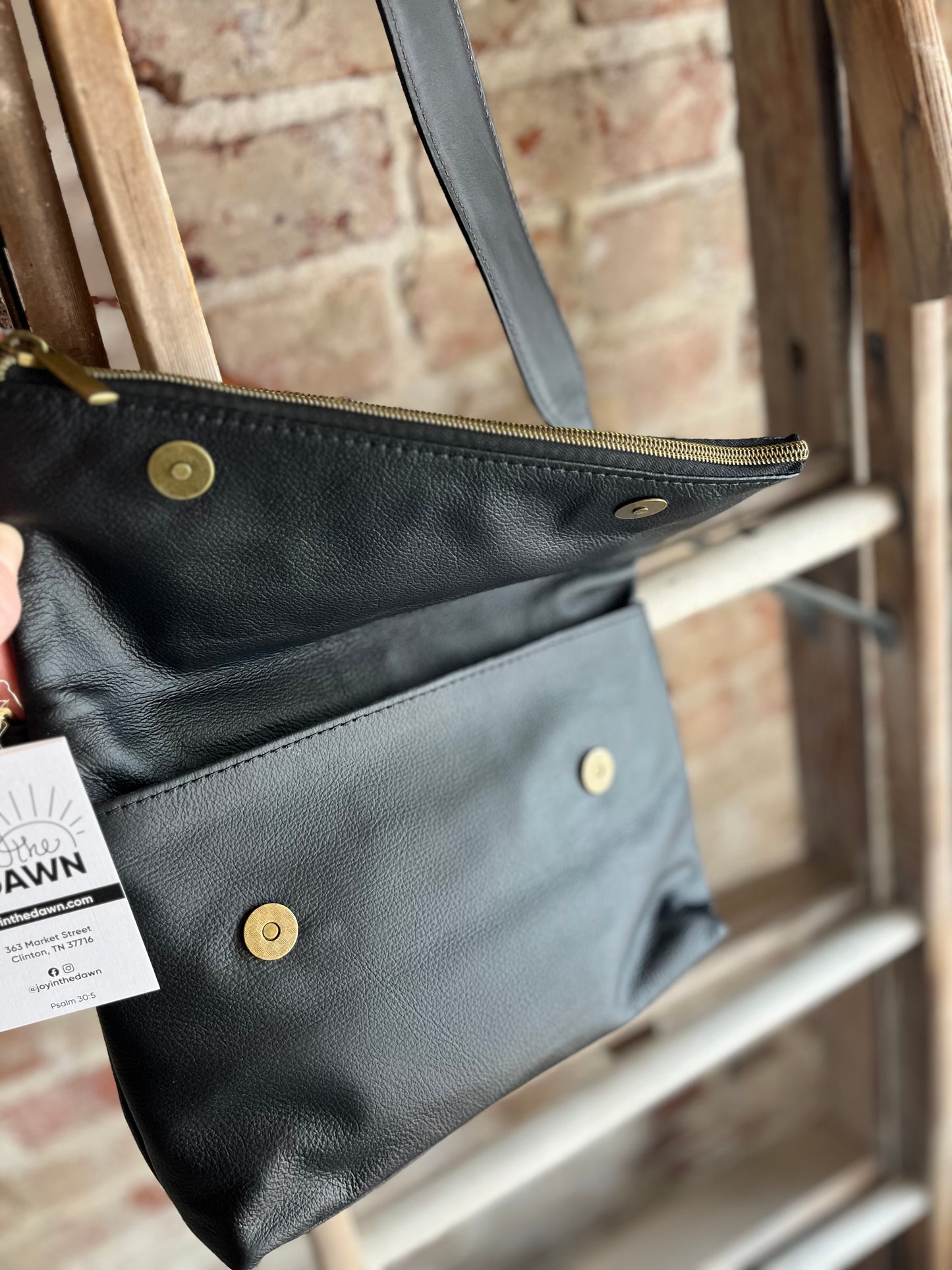 Woven Shoulder Bag- Black