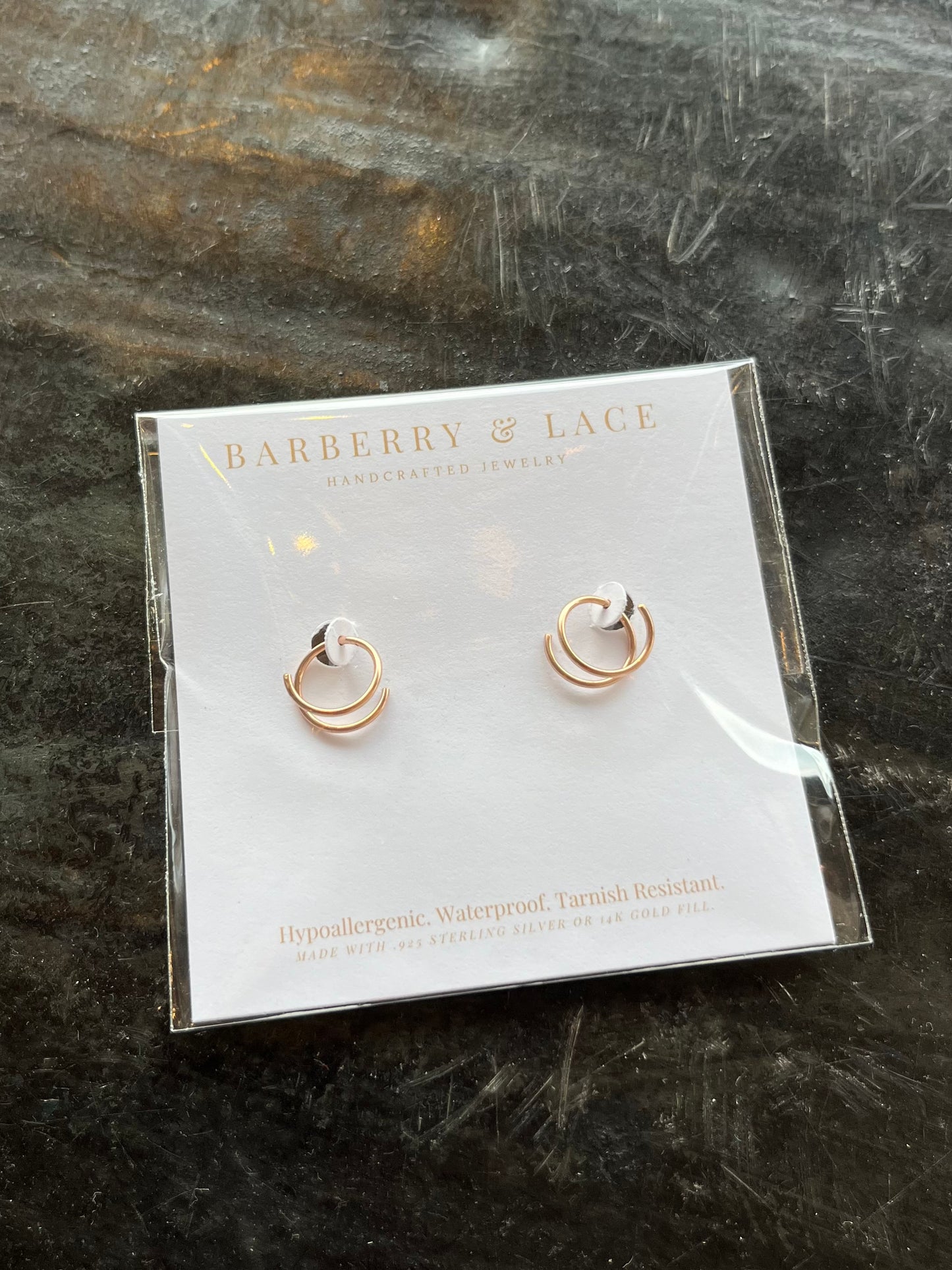 Twist-In Double Huggie Hoop Earrings- Rose Gold