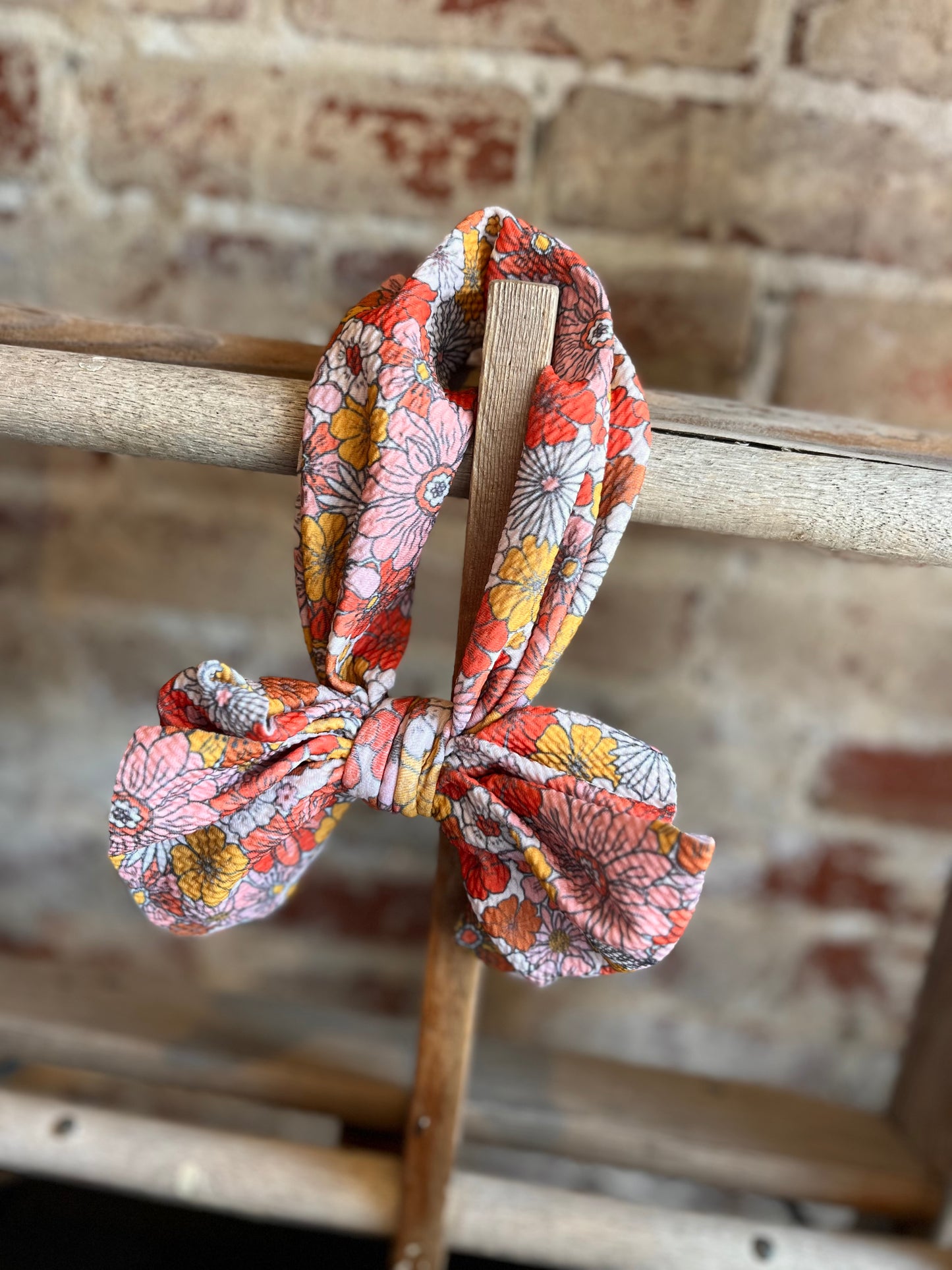 Retro Floral Top Knot Headwrap - Infant