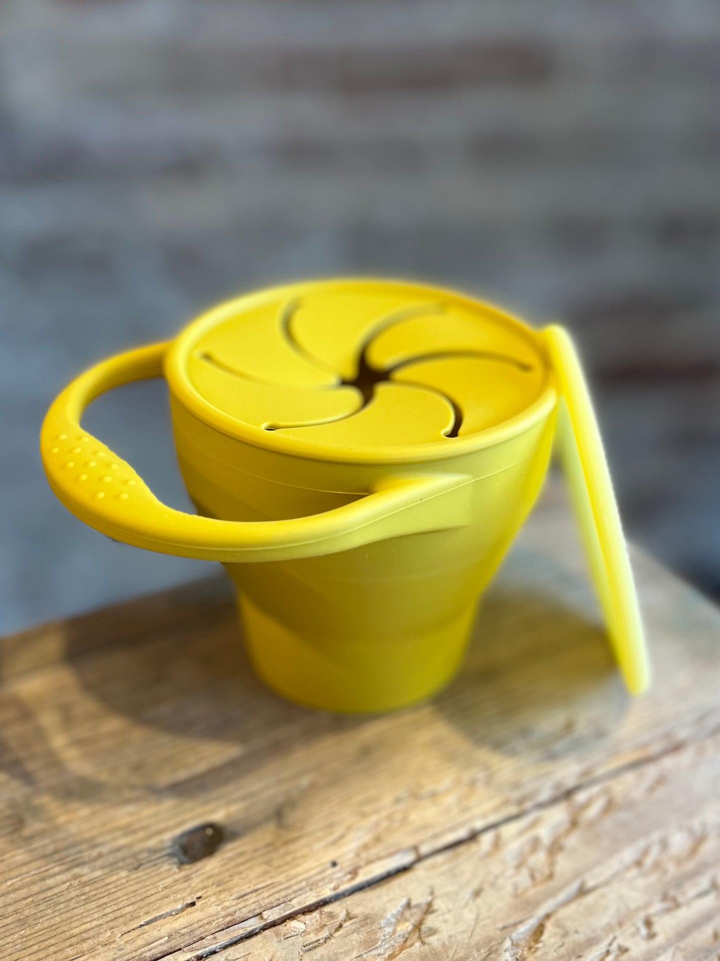 Toddler Silicone Collapsible Snack Cup - Mustard