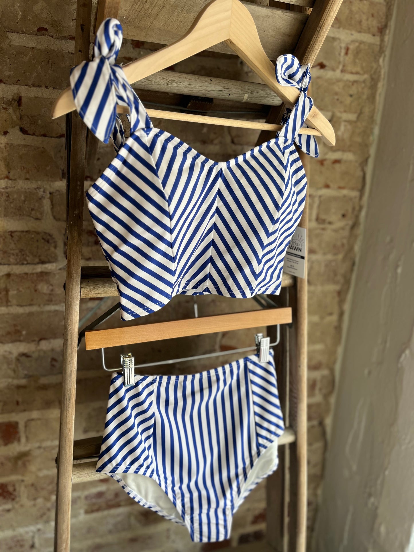 Royal Stripe Cropkini Swim Set