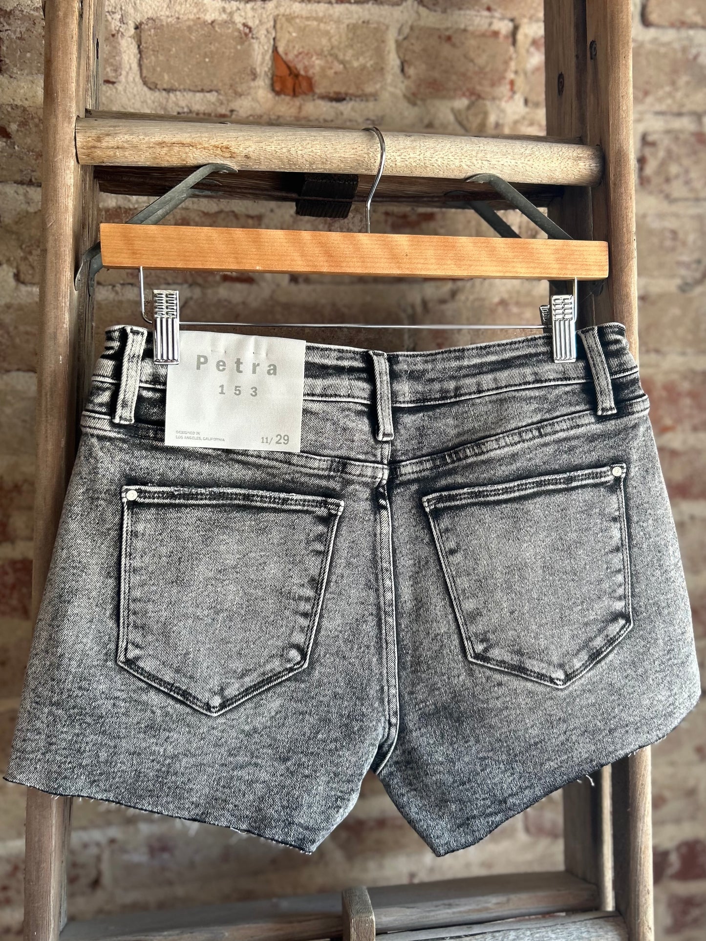 Grey Acid Wash Shorts