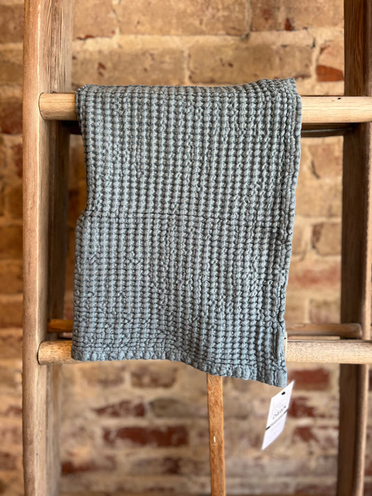 Waffle Hand Towel - Grey Blue