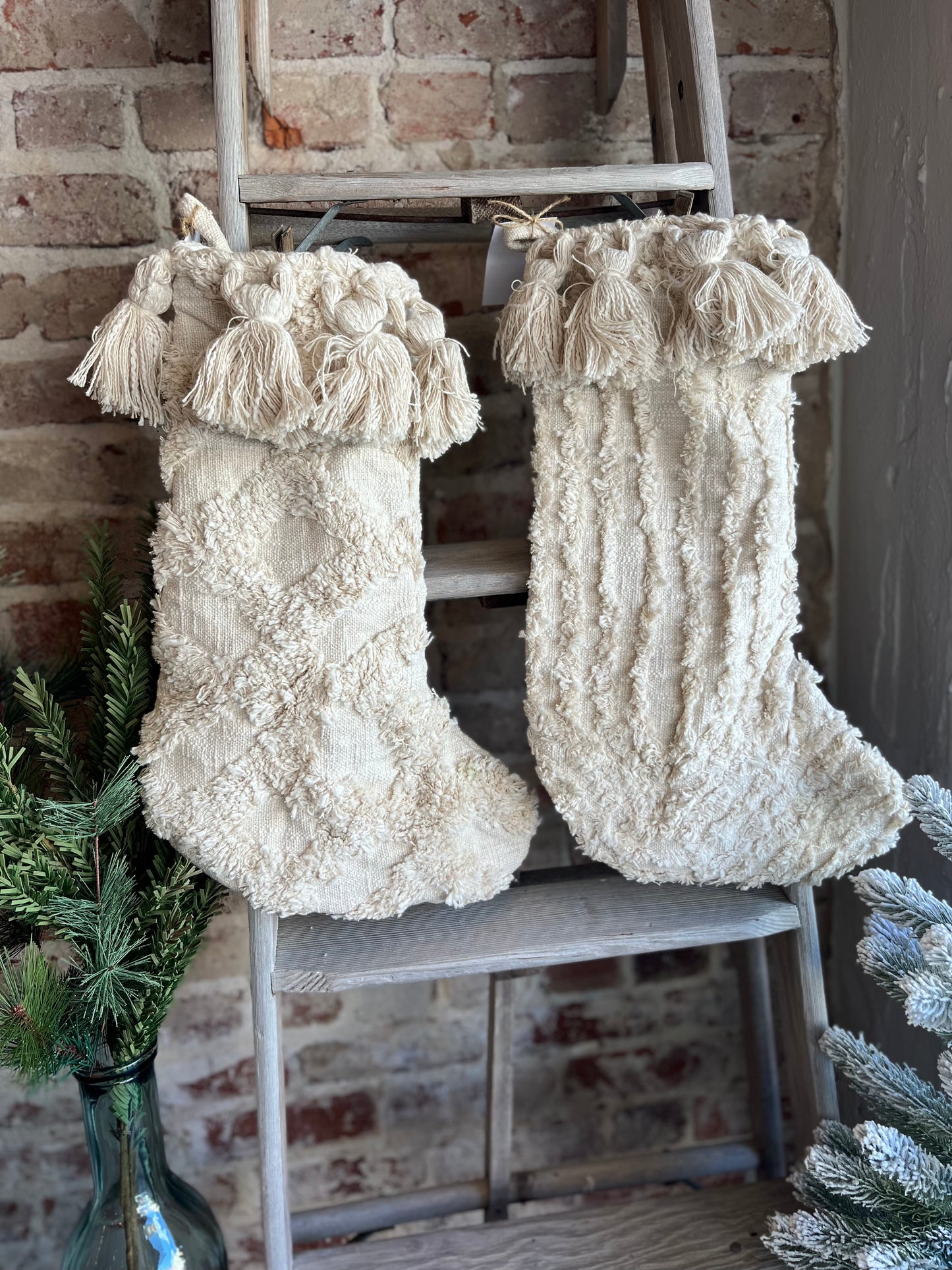 Cotton Christmas Stocking- Diamond