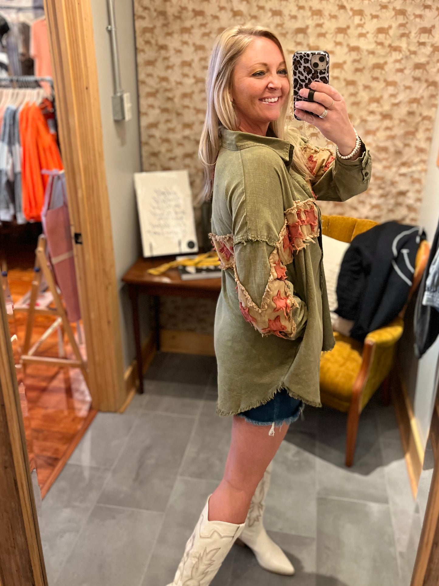 Washed Star Jacket - Olive