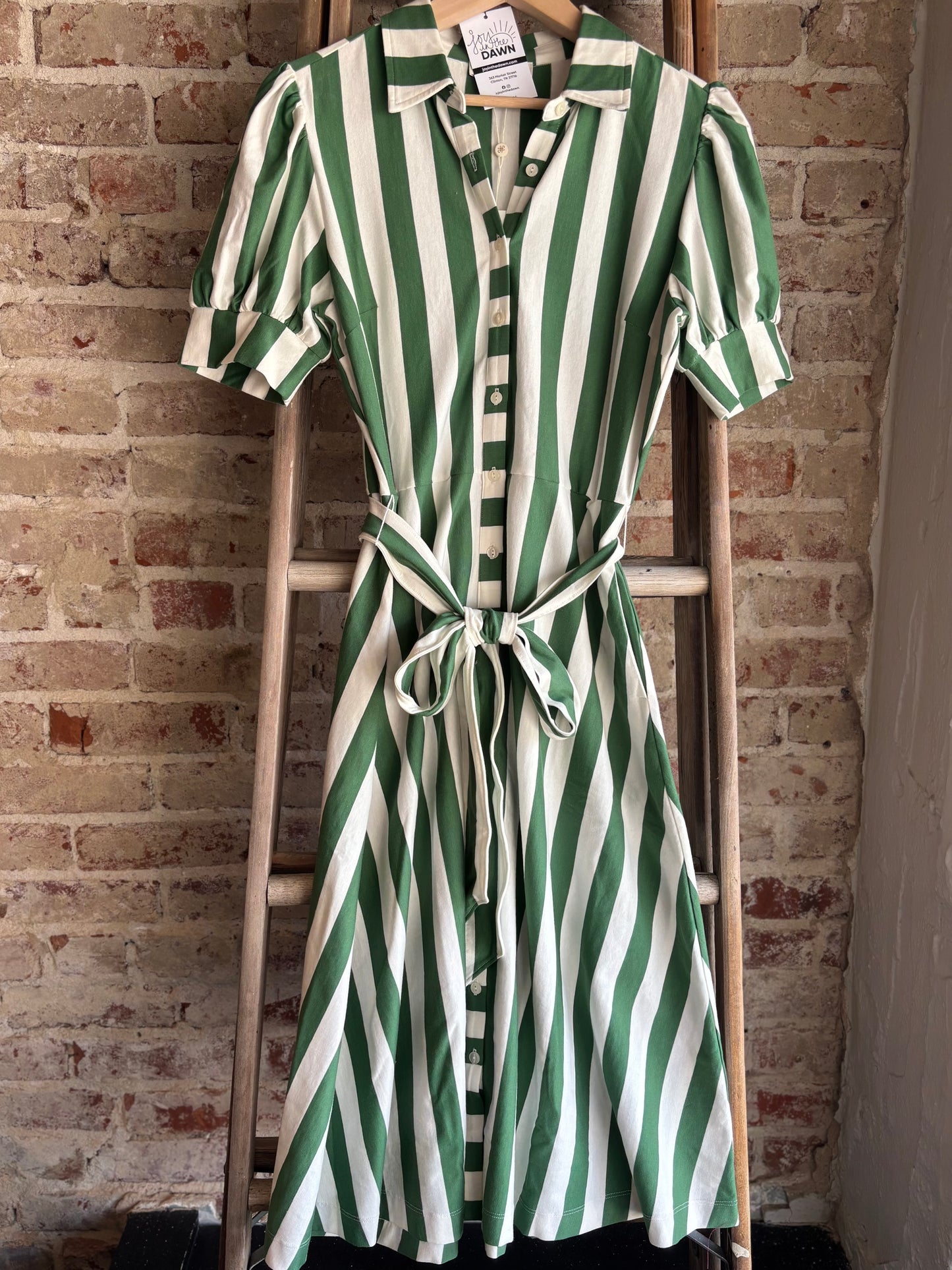 Kelly Green Stripe Dress