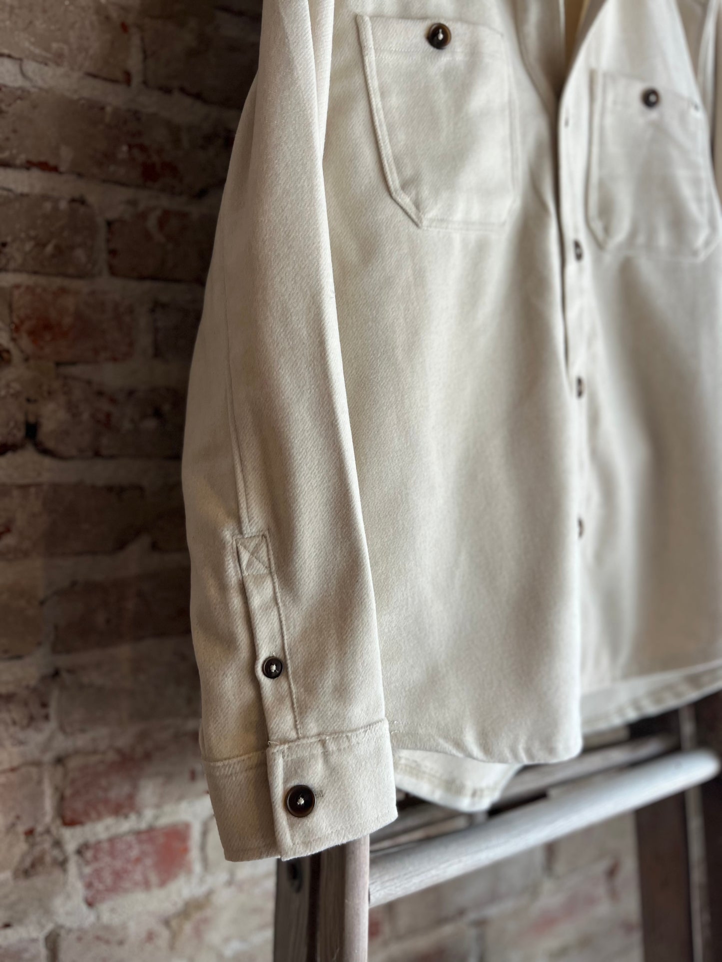 Oatmeal Faux Wool Shacket- Men