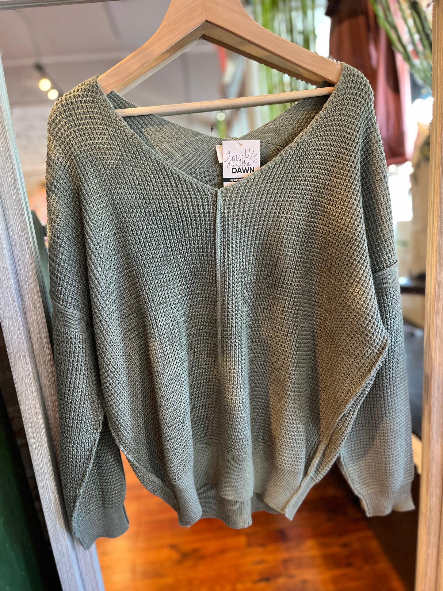 Faded Olive Loose Fit Sweater