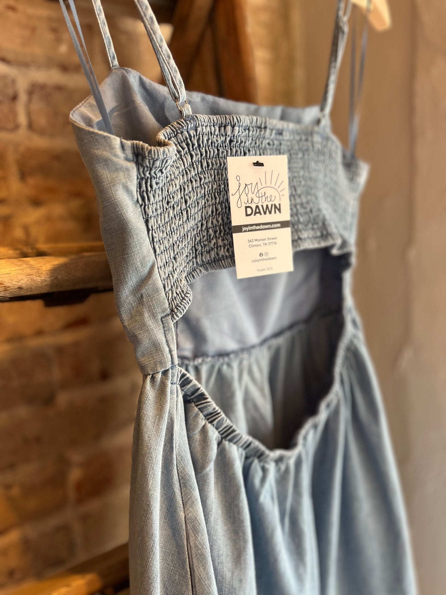 Washed Denim Mini Dress
