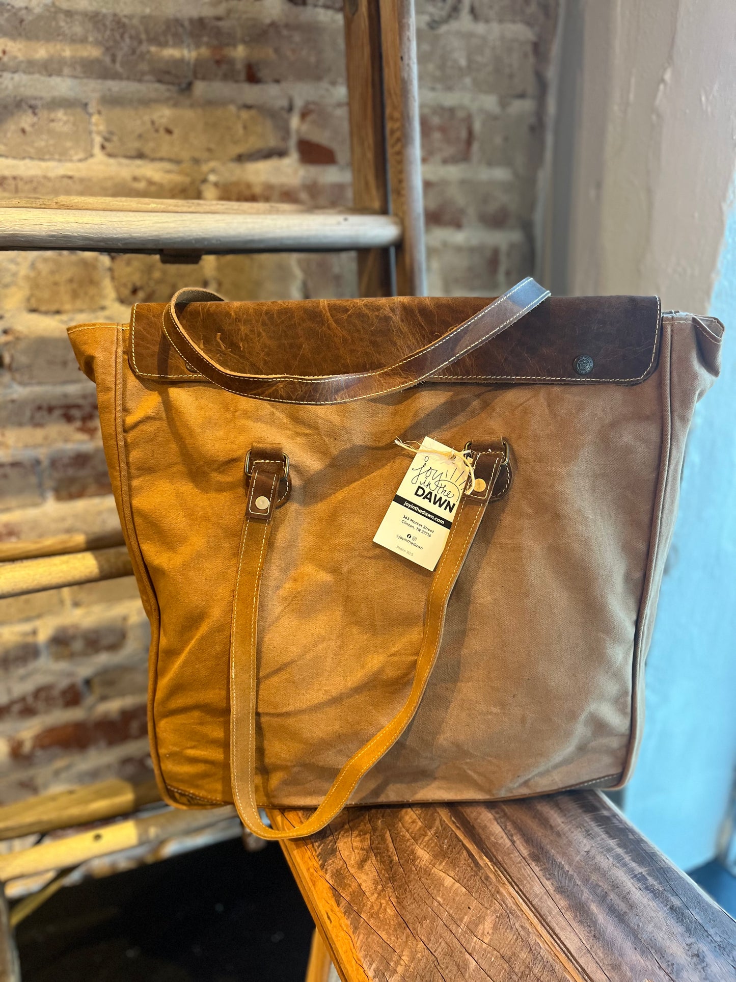 Canvas Shoulder Bag - Brown