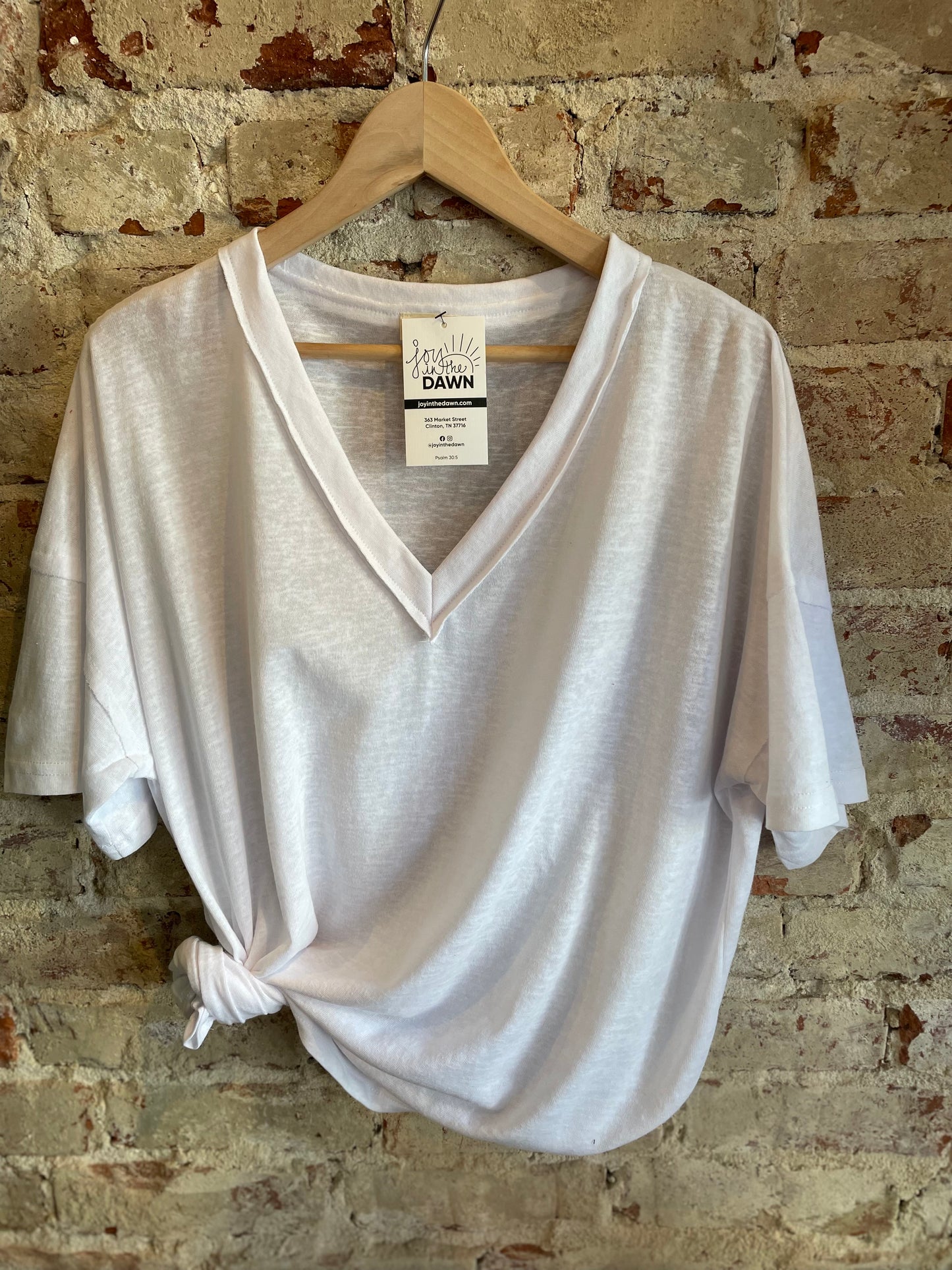 Stone-Washed White Oversized Tee