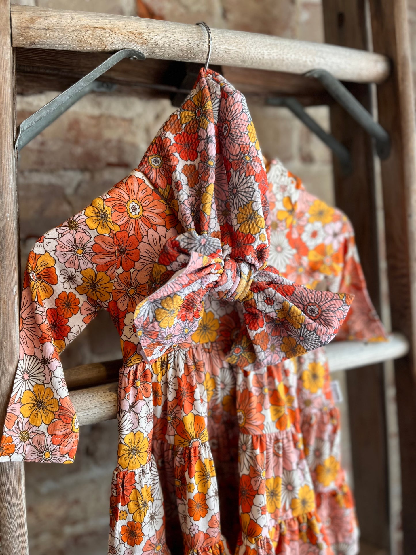 Retro Floral Top Knot Headwrap - Infant