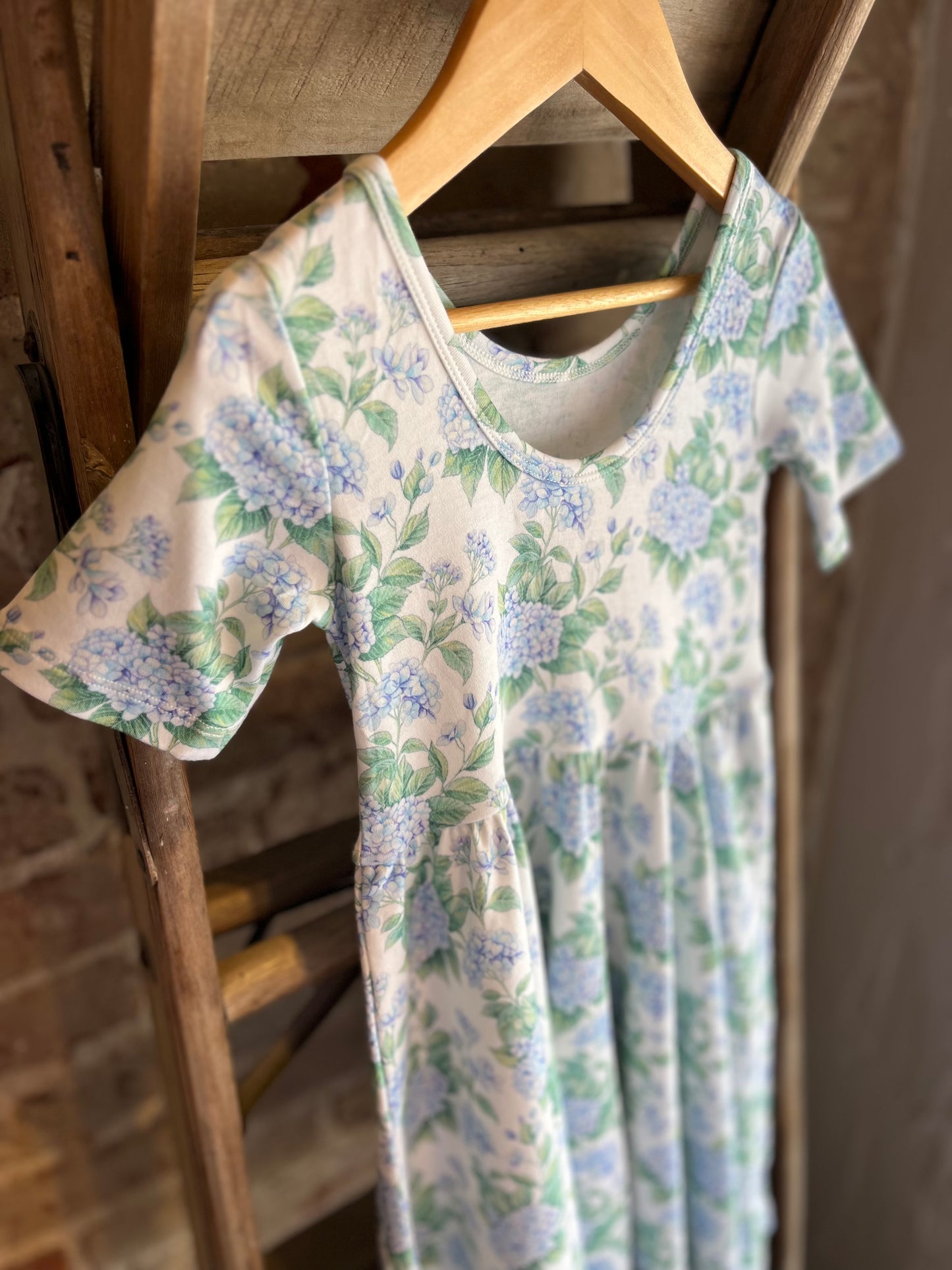 Hydrangea Twirl Dress - Blue