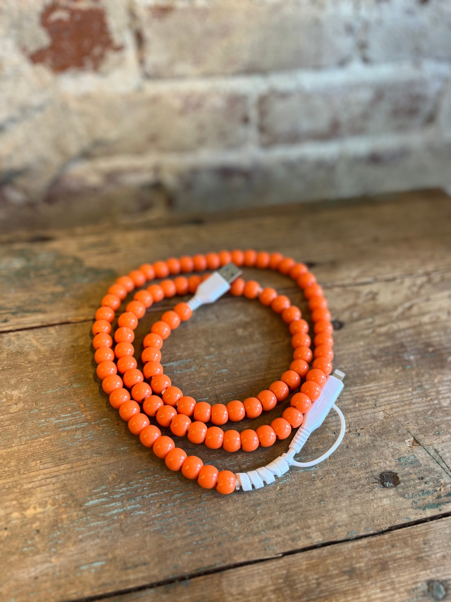 Orange Bead Phone Charger