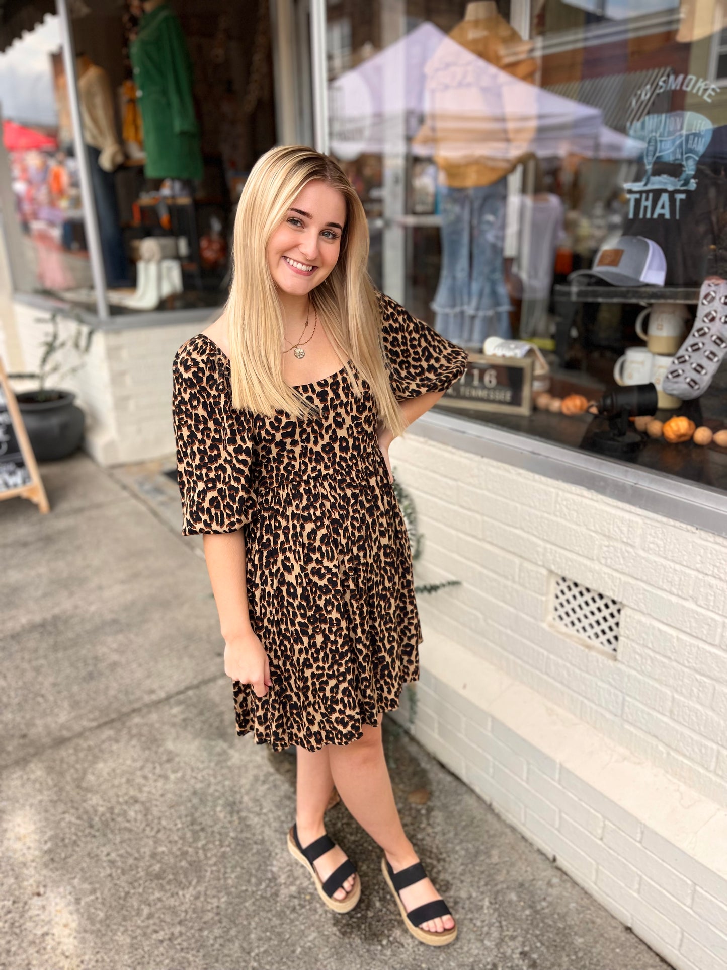 Cheetah Print Mini Dress
