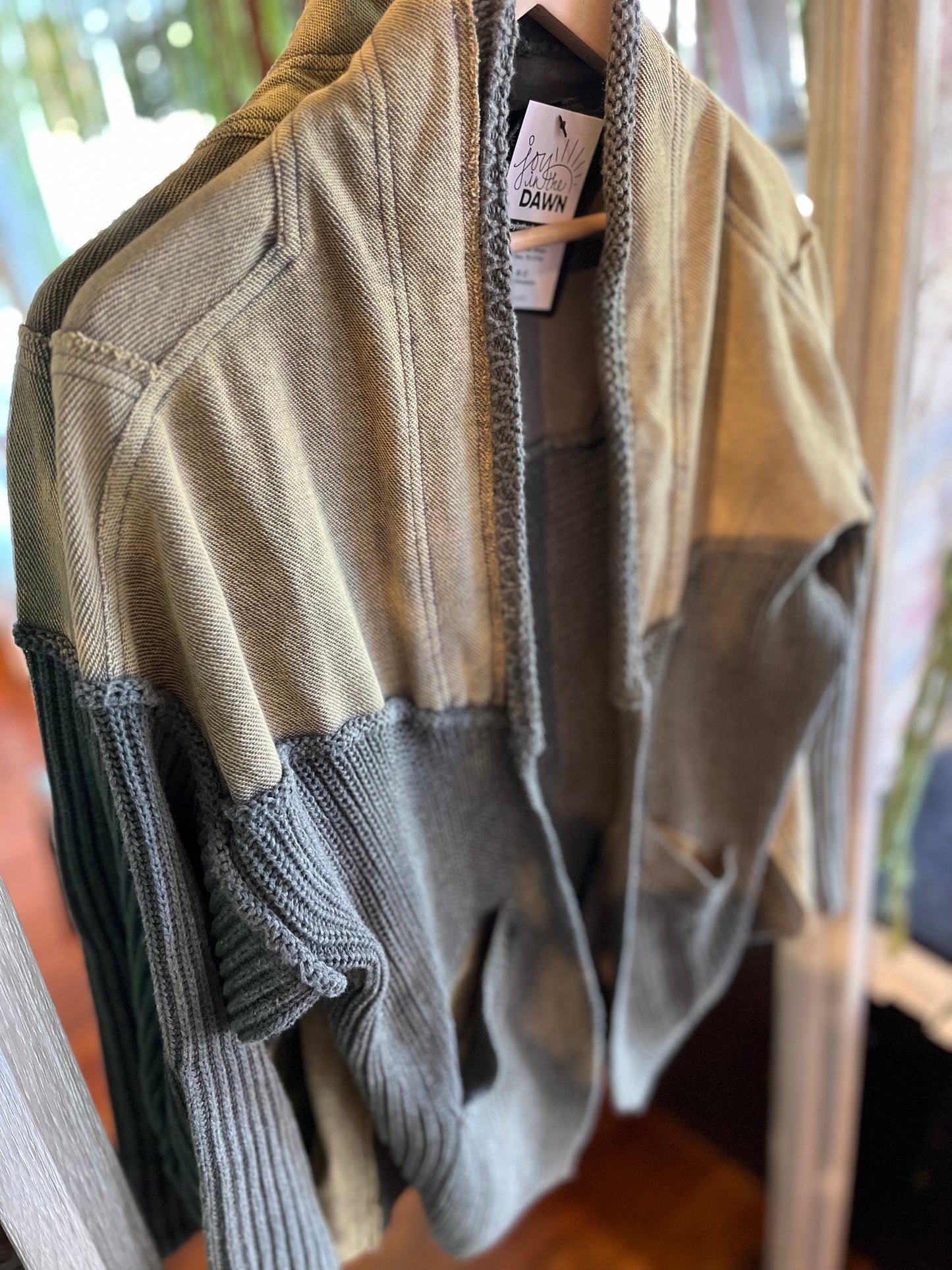 Western Washed Sweater- Grey