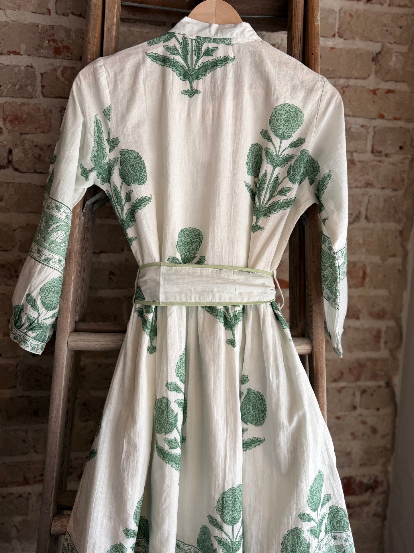 The Frieda Sage Dress- HandDyed/Printed