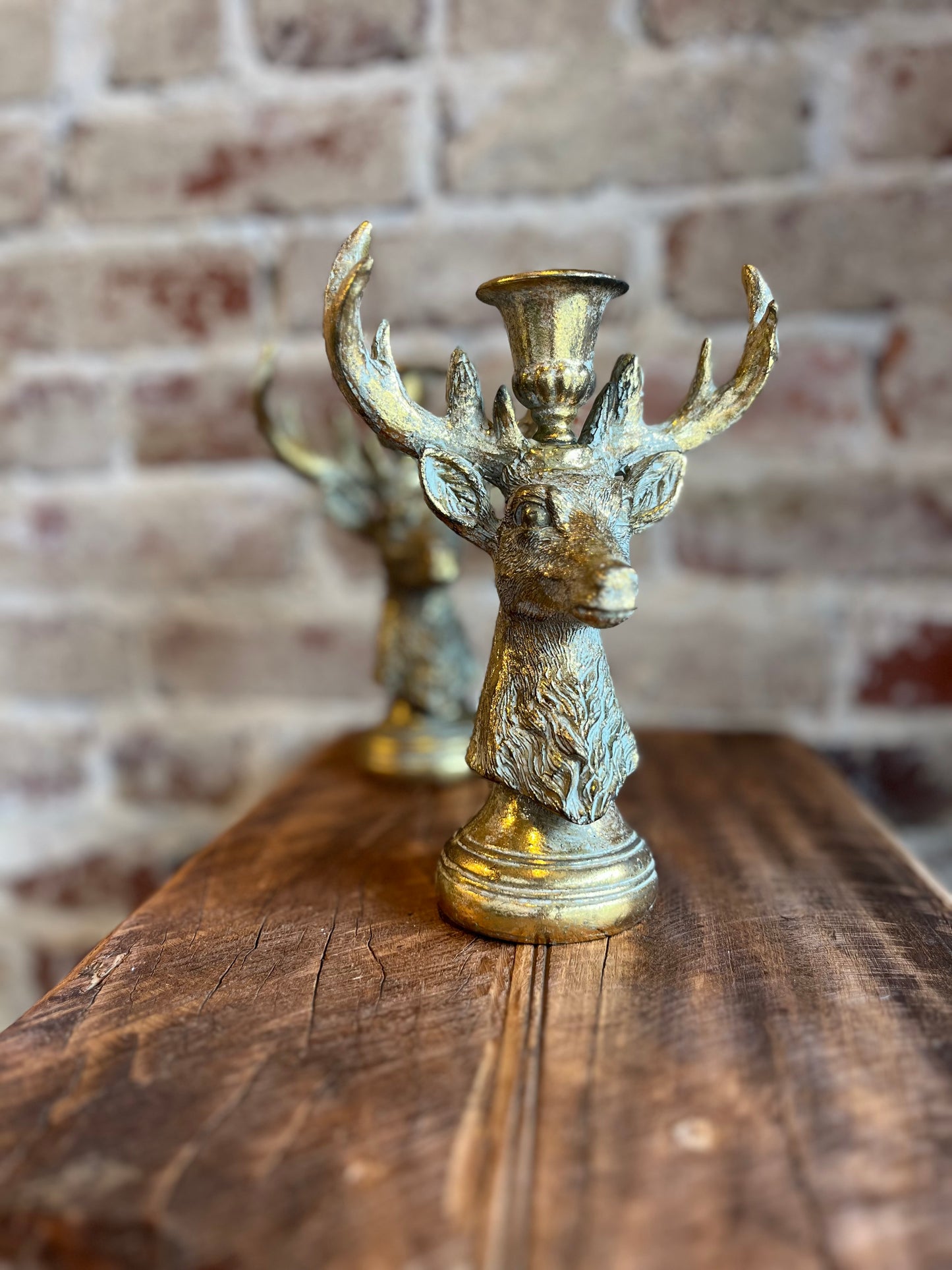 Golden Deer Candle Holder