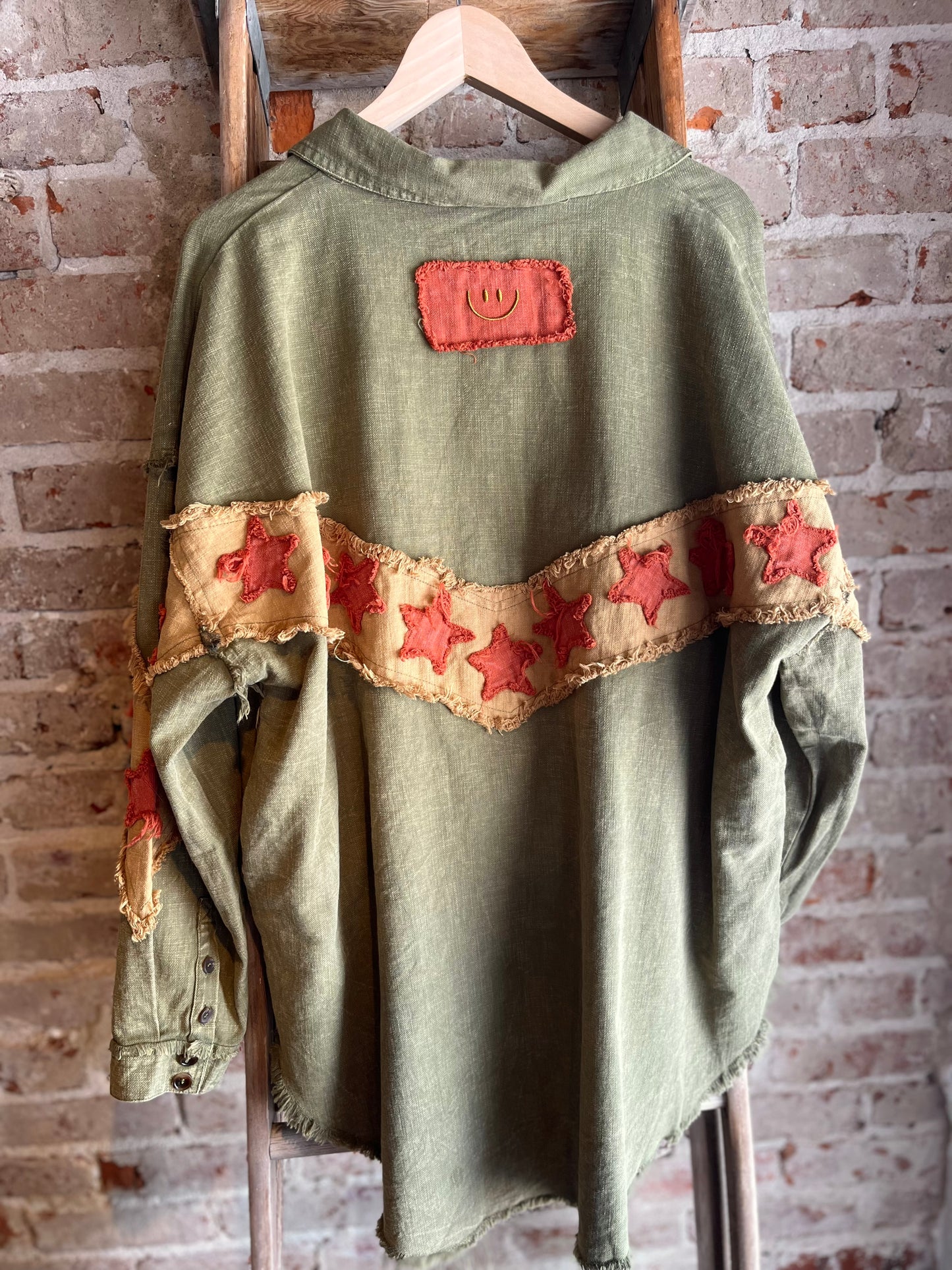 Washed Star Jacket - Olive