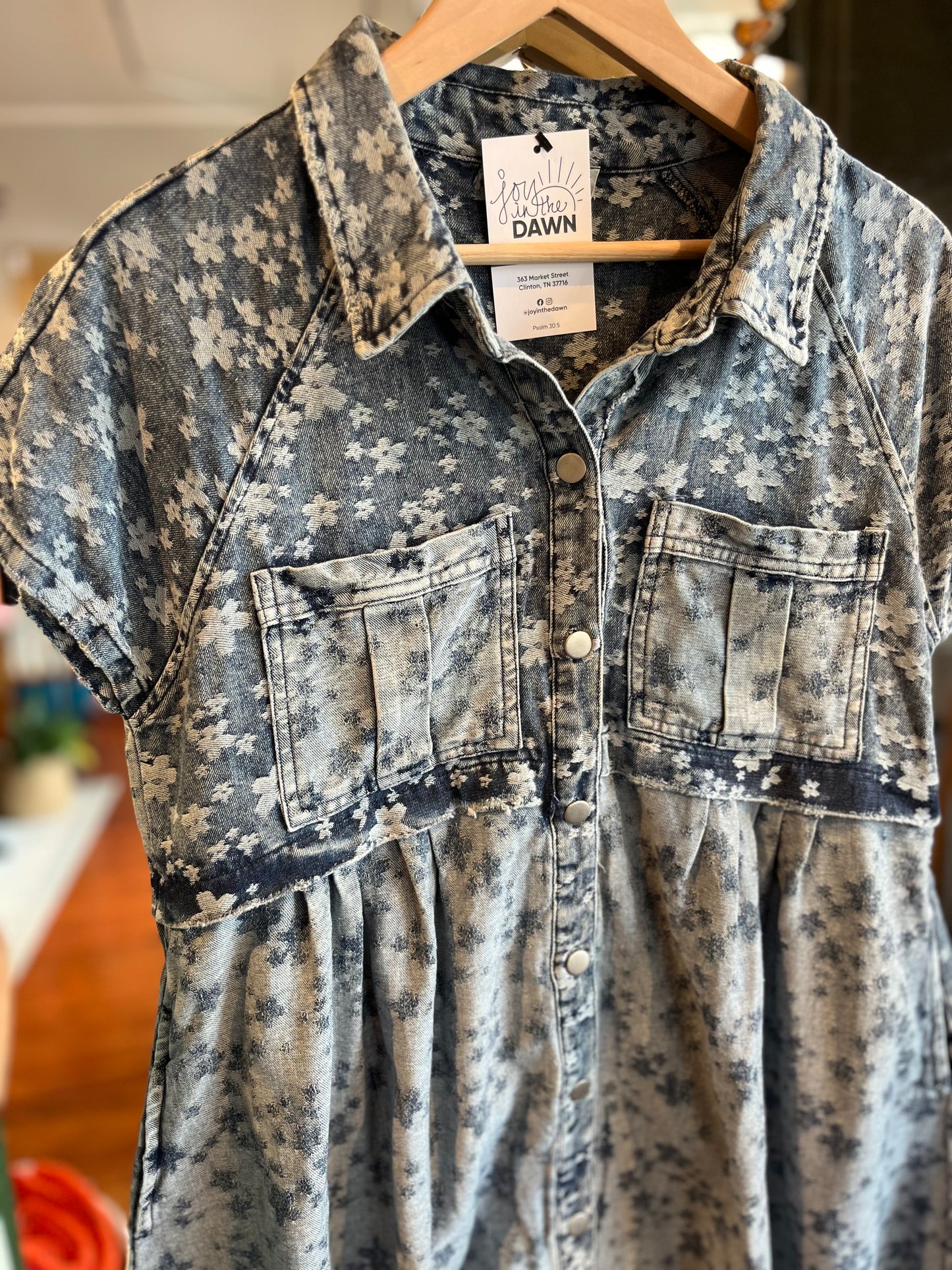 Floral Buttondown Tunic Dress