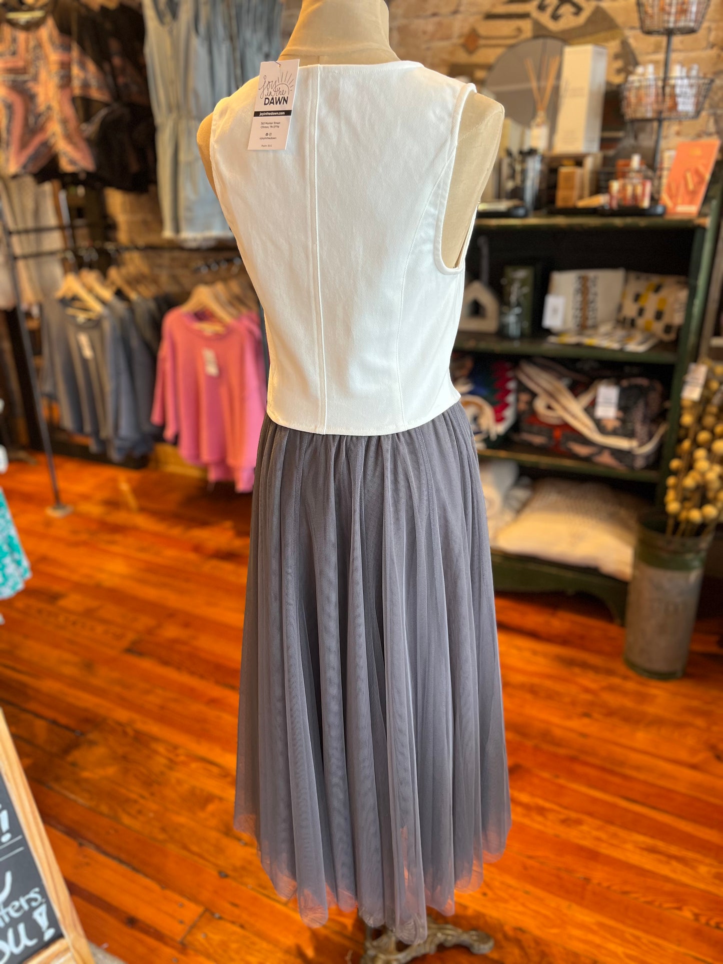 Tulle Midi Skirt- Ash