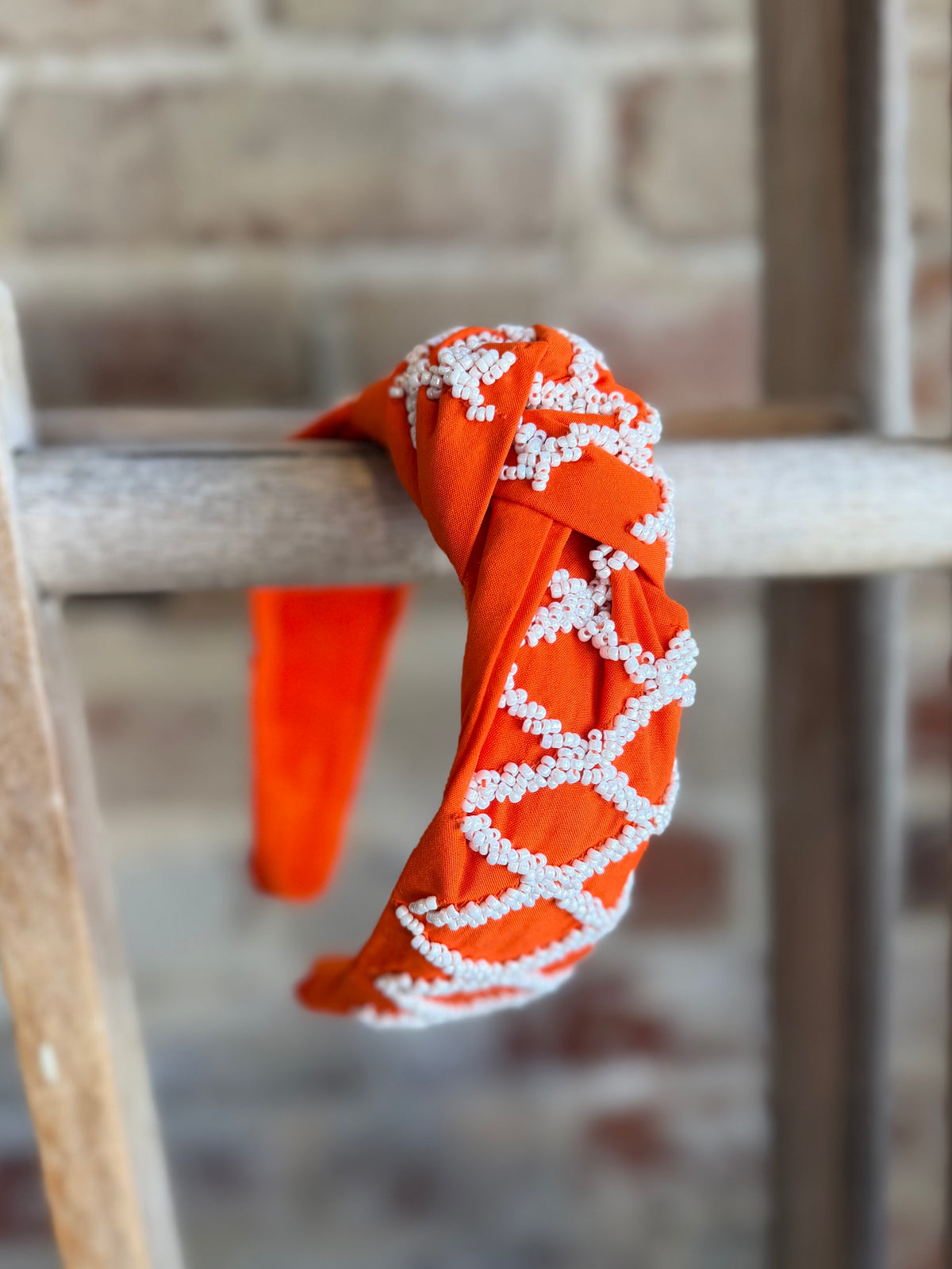 Orange + White Knot Headband