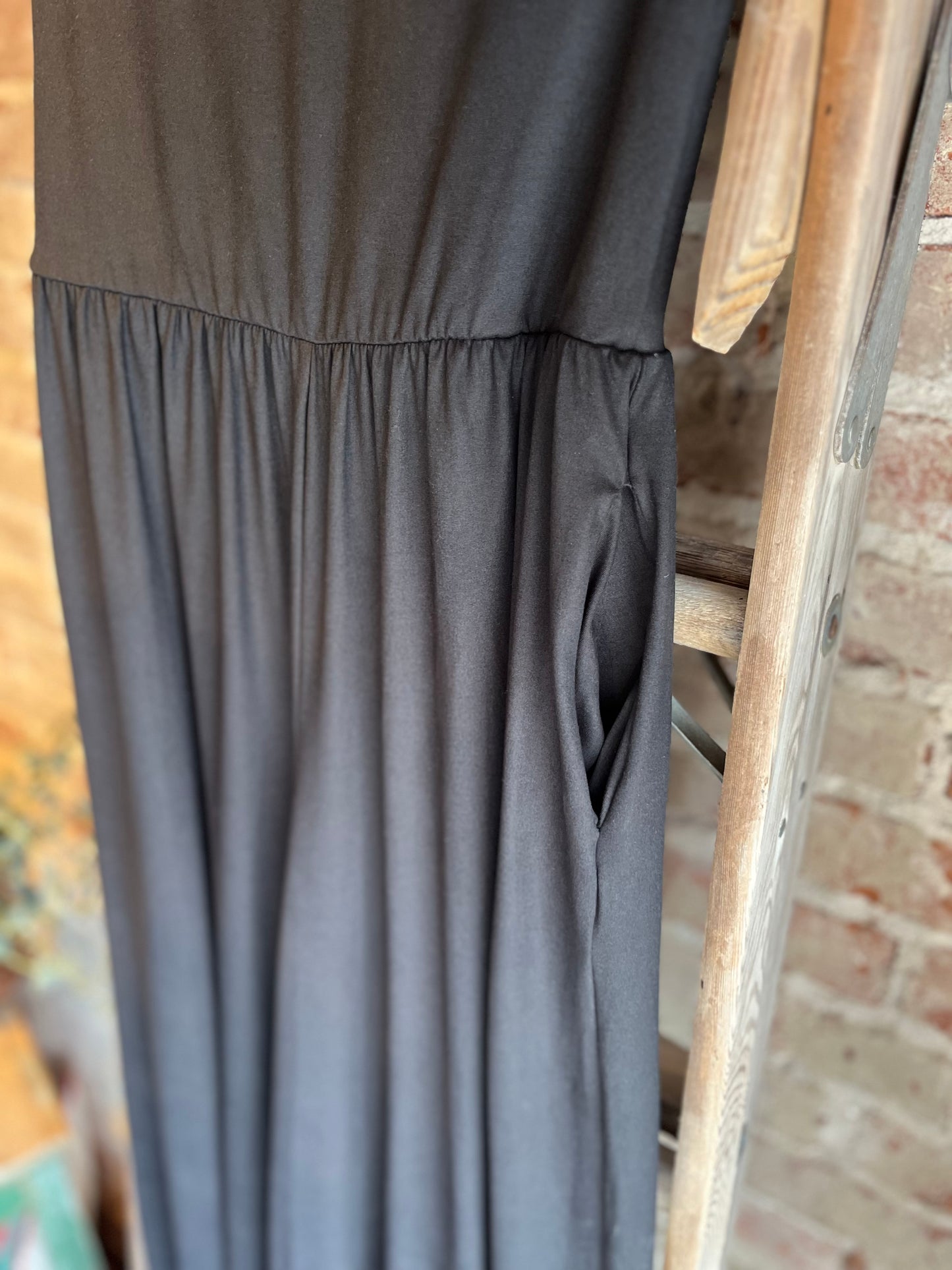 Sleeveless Open Back Wide Leg Jumpsuit- Black