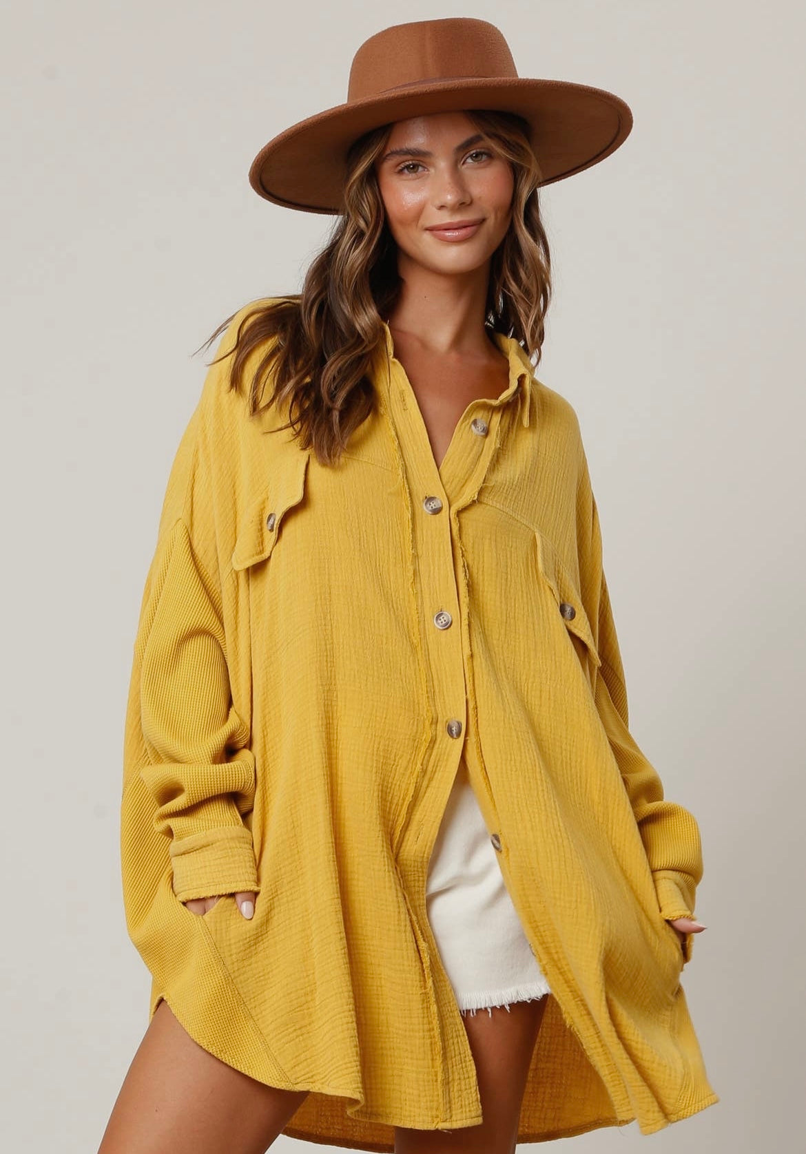 Oversized Mustard Shacket