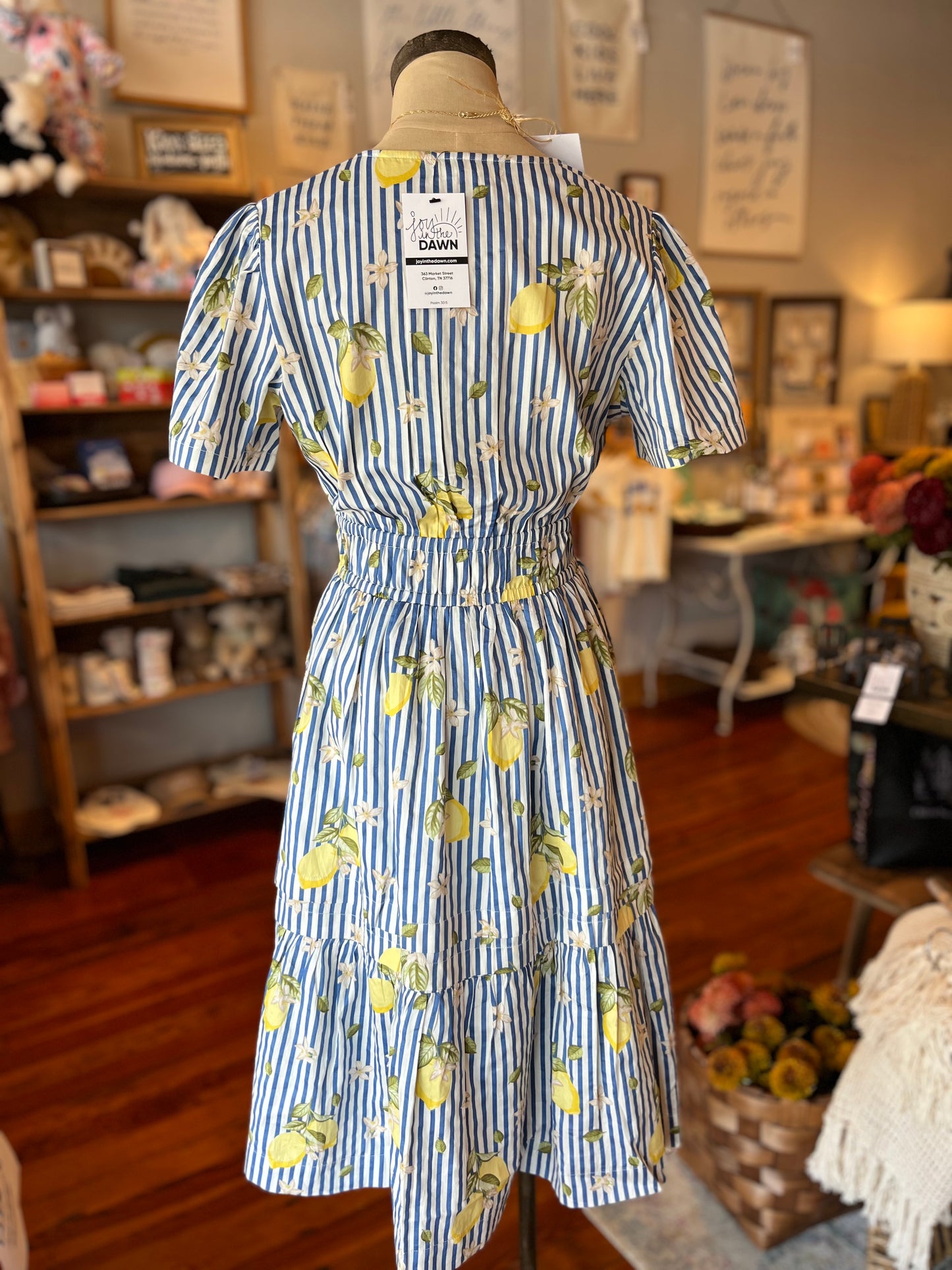 Striped Lemon Midi Dress