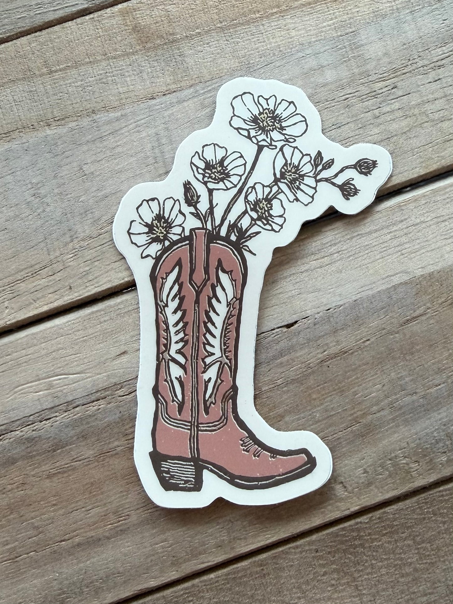 Cowgirl Boot Bouquet Sticker